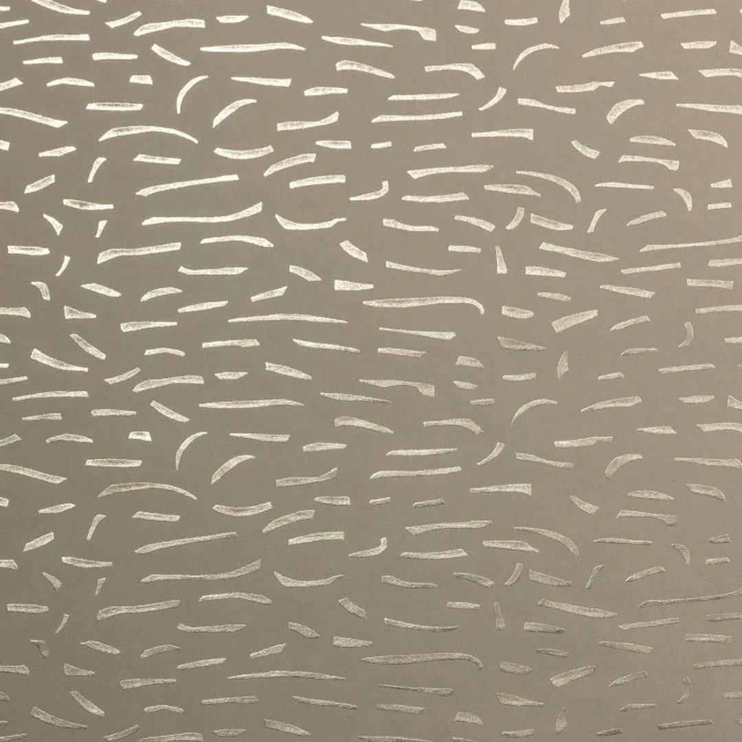 Strukturierte Tapete mit metallic Muster LUMÉIS - BEIGE PLATINE platinbeige mit goldenen Akzenten