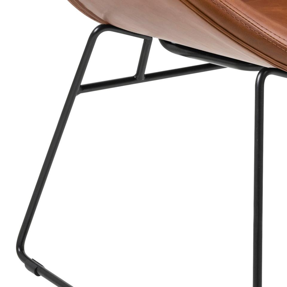 Cazar -Sessel Ecoskóra Brandy mit einer schwarzen Basis