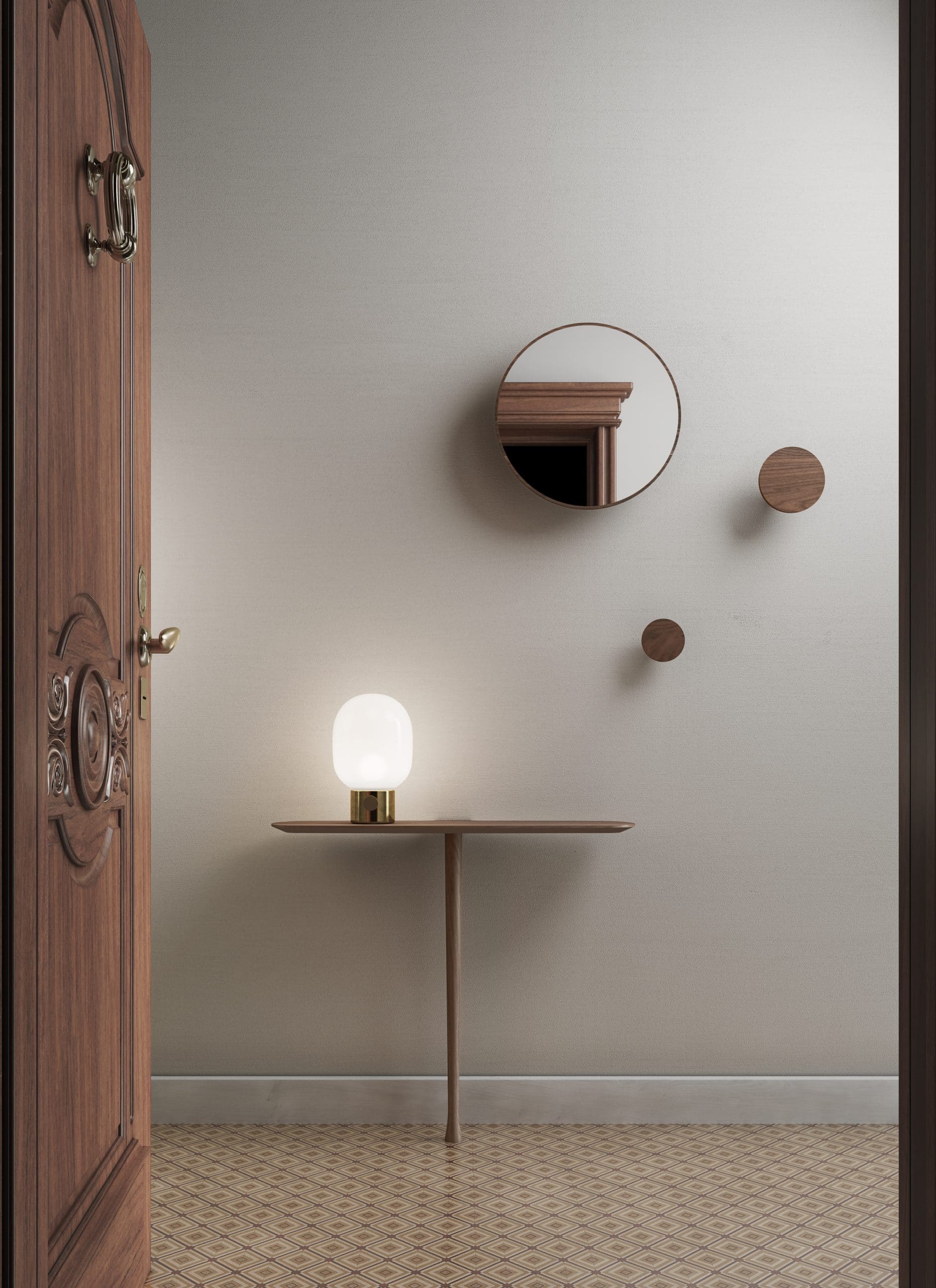 Wandkonsole UNICA - KONFIGURATION 01 Nussbaumfurnier