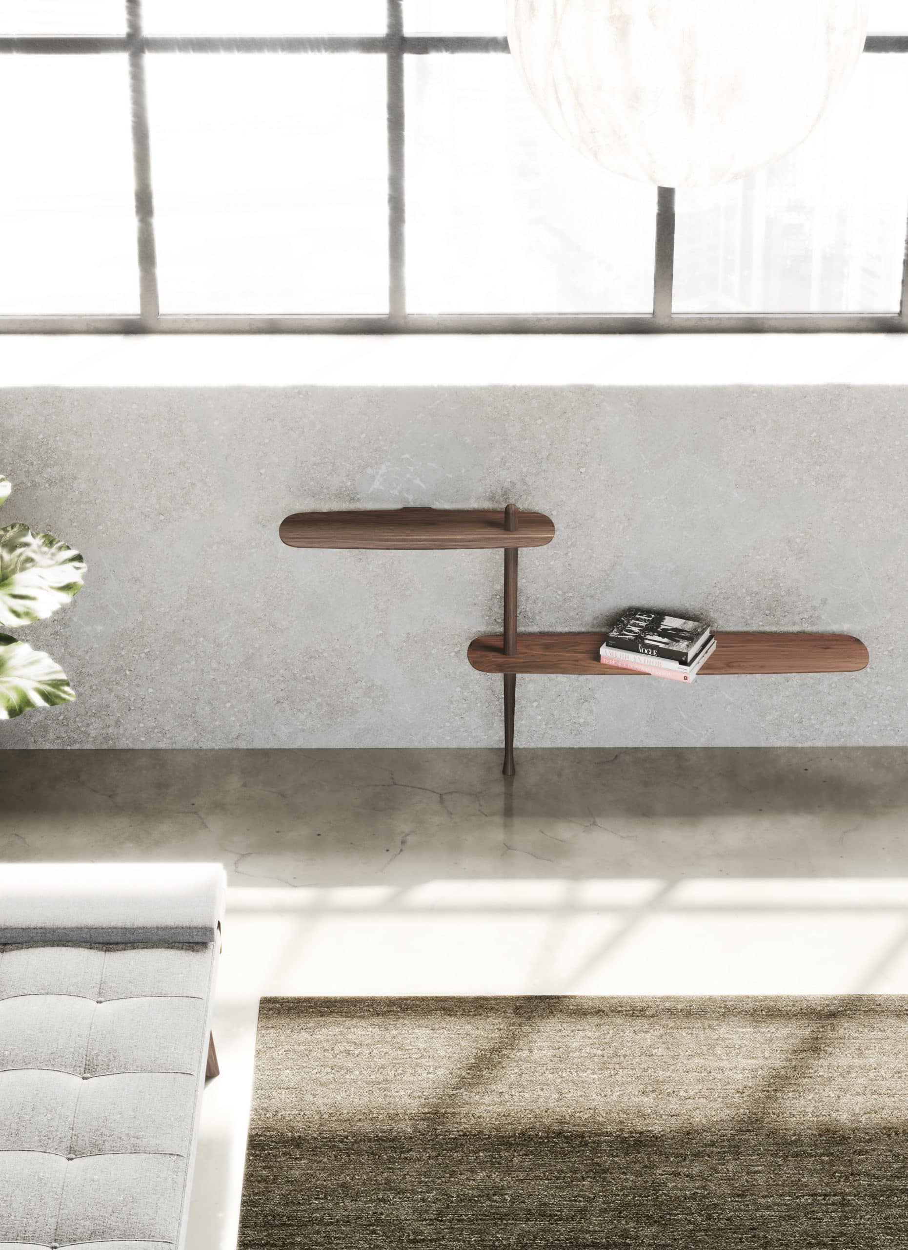 Wandkonsole UNICA - KONFIGURATION 03 Nussbaum furniert