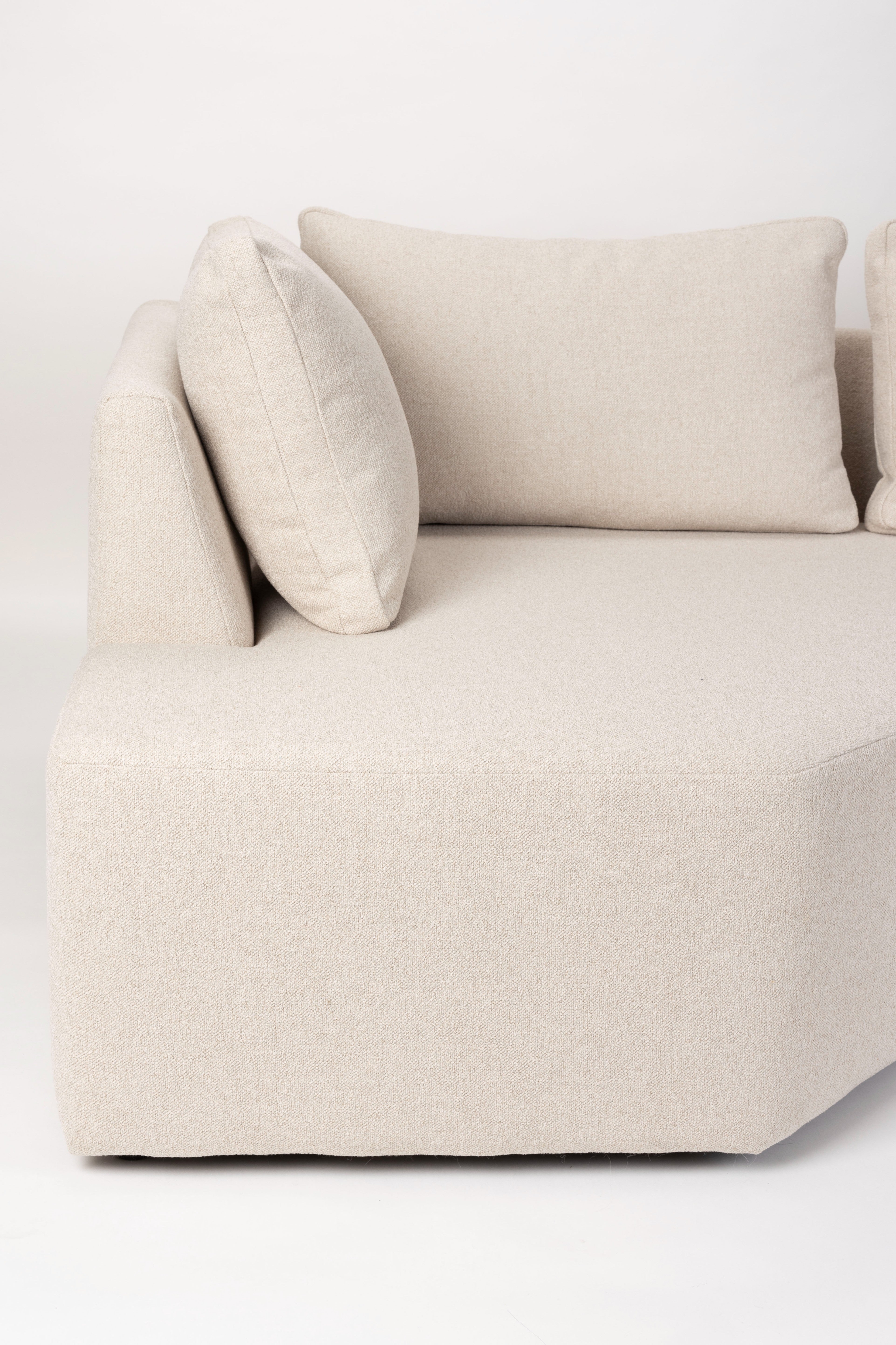 Modulares Sofa PROSPER - linkes Endelement in Sandfarbe