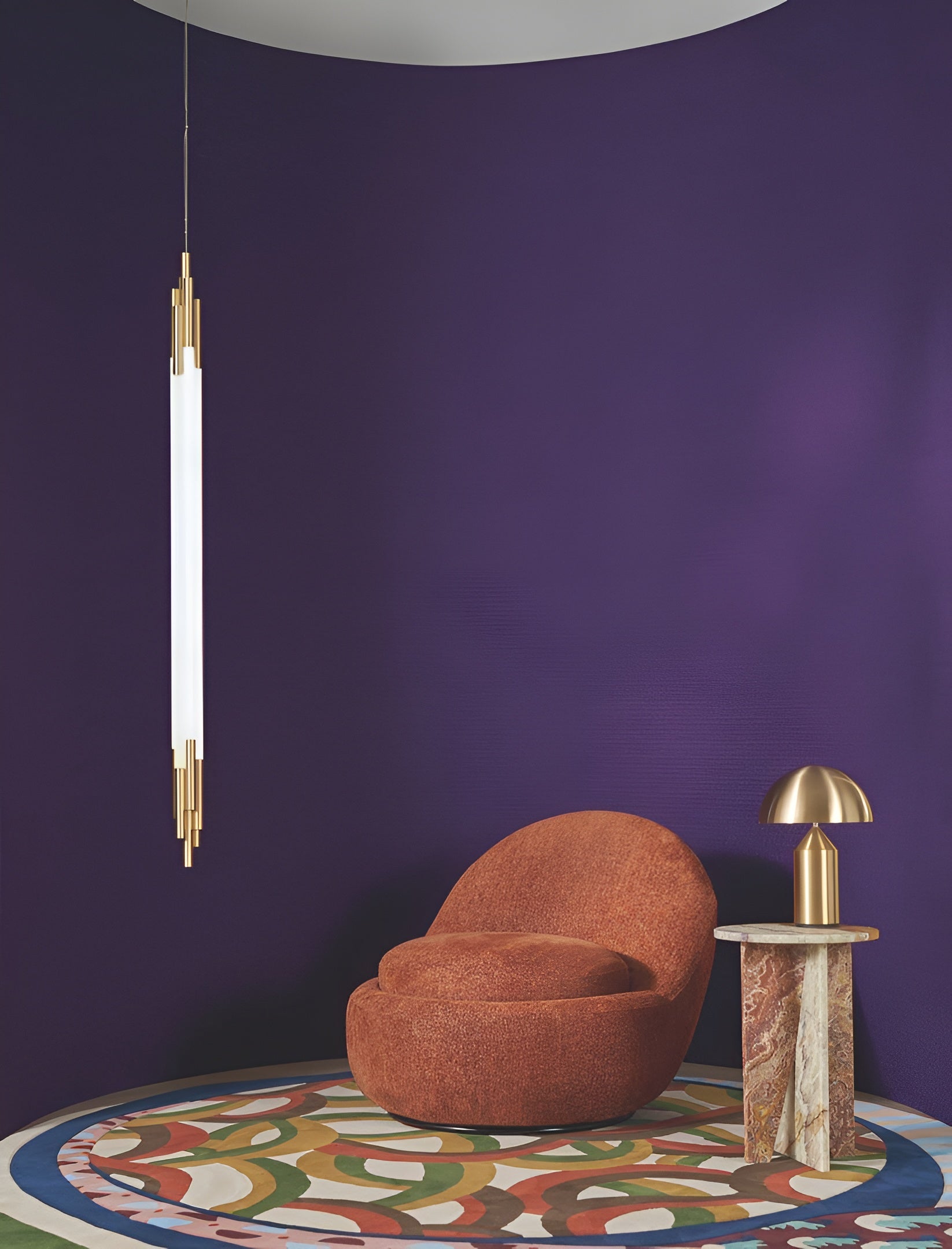 Structural textile wallpaper boucle ETREINTE - ULTRAVIOLET purple