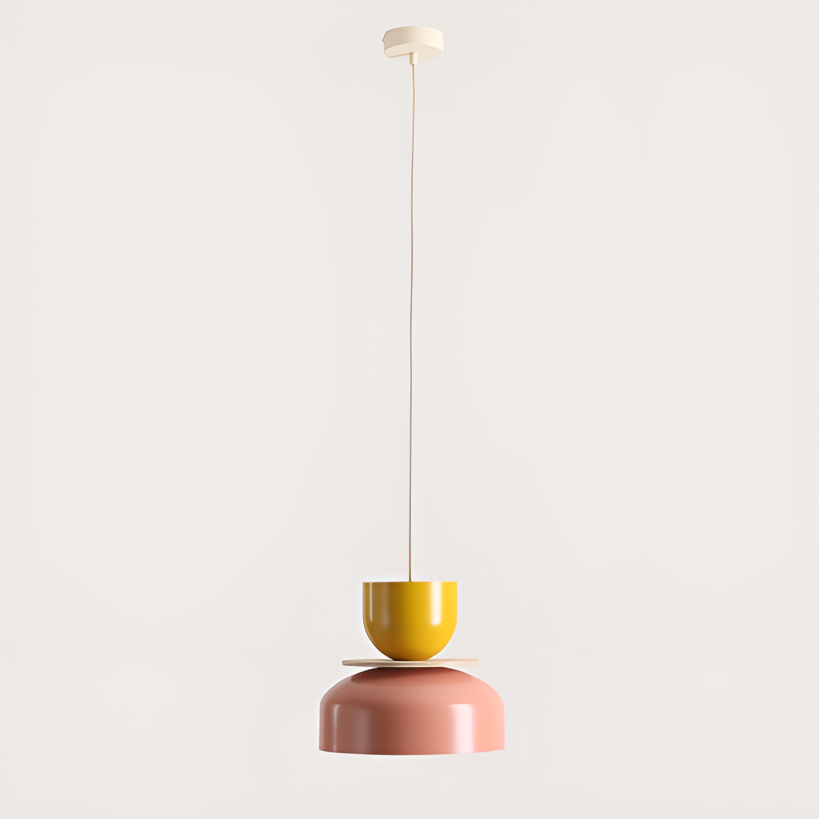 Hanging lamp uto yellow with coral