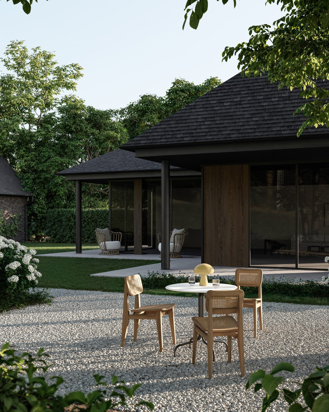 Gartenstuhl C-CHAIR aus Teakholz mit Geflecht