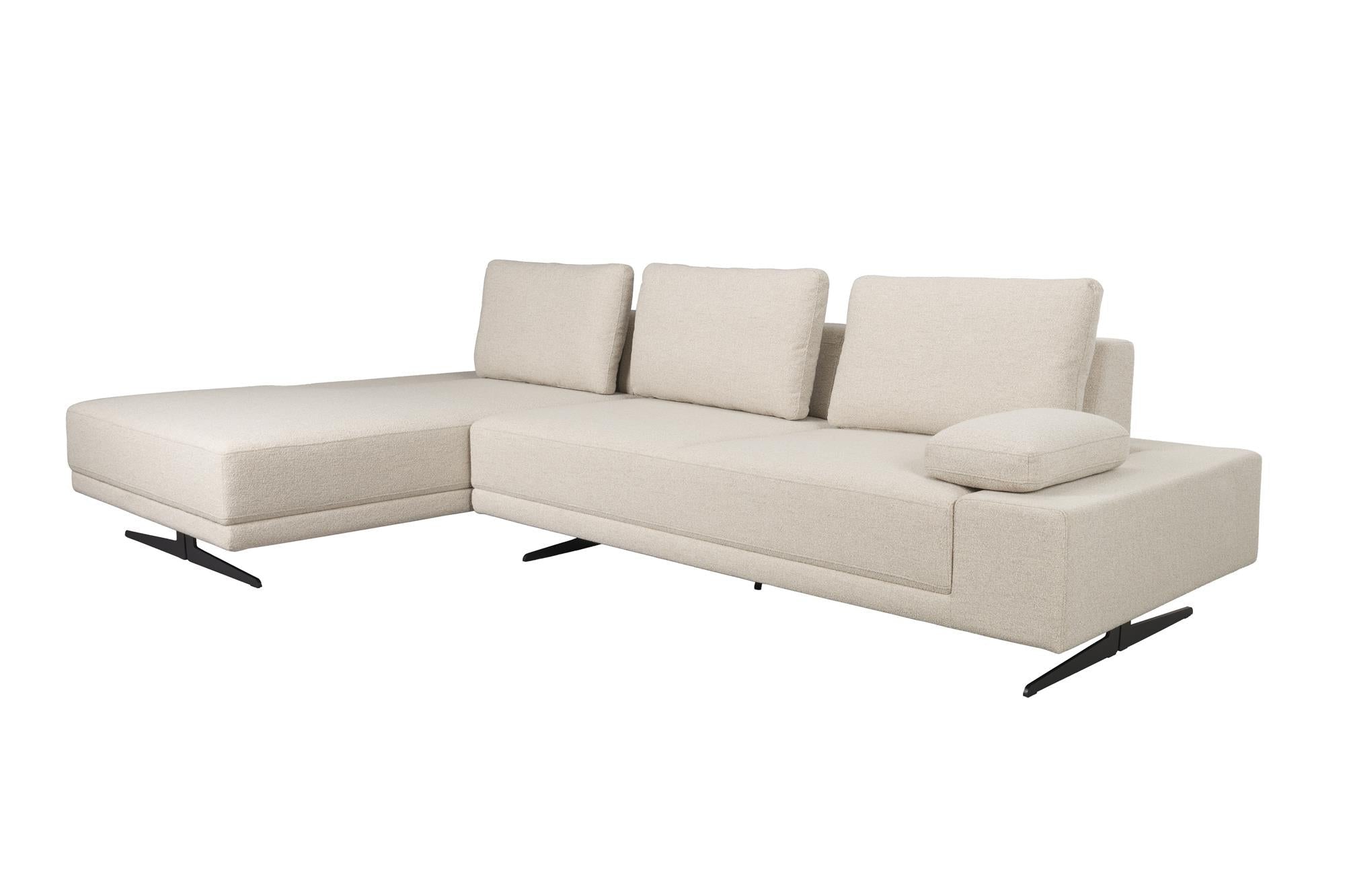 Left -hand corner shelly beige with a black base