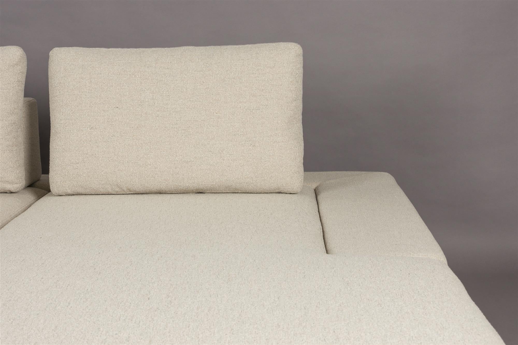 Left -hand corner shelly beige with a black base