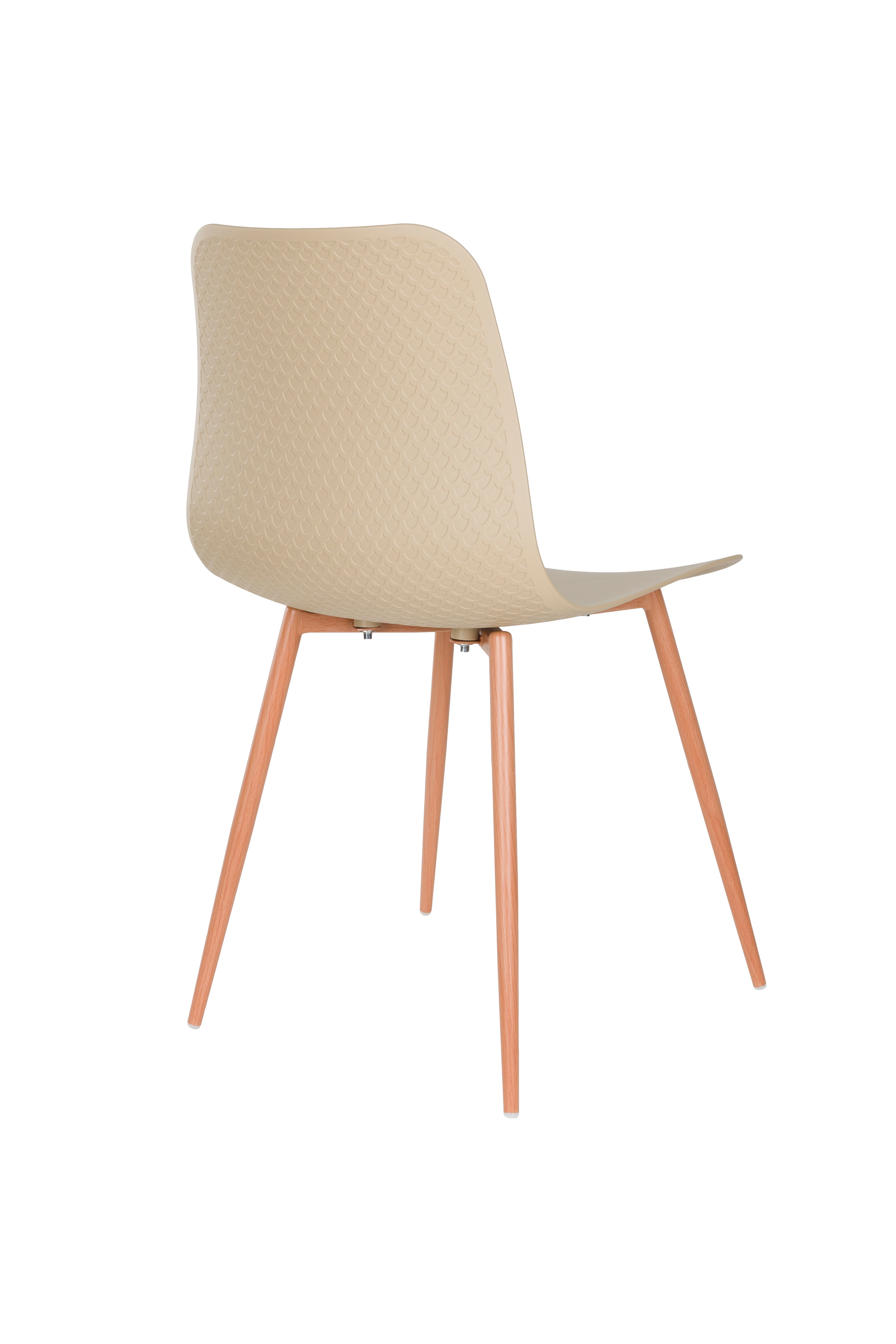 Stuhl LEON beige mit Holzgestell