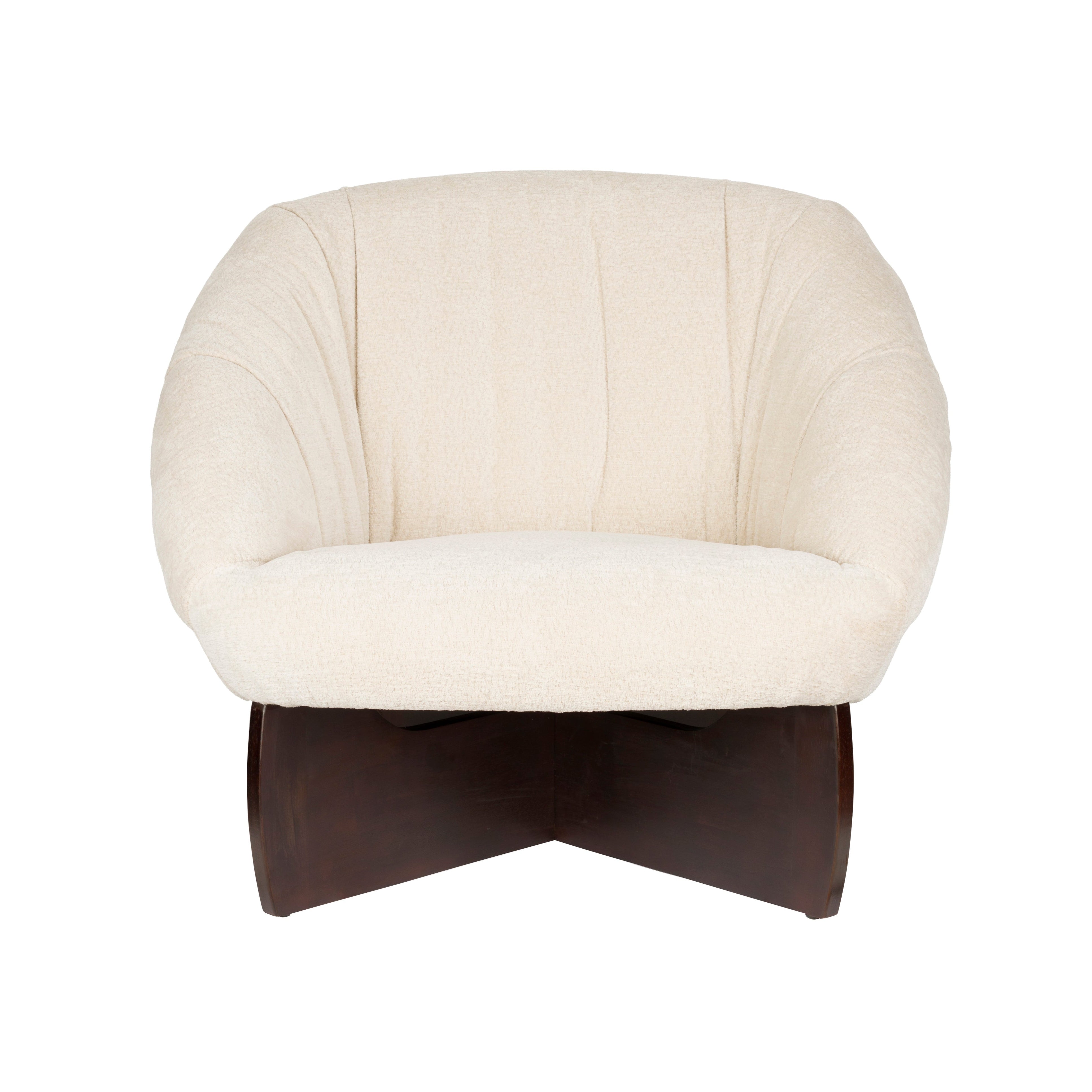 Sessel EMILIUS beige mit Holzgestell