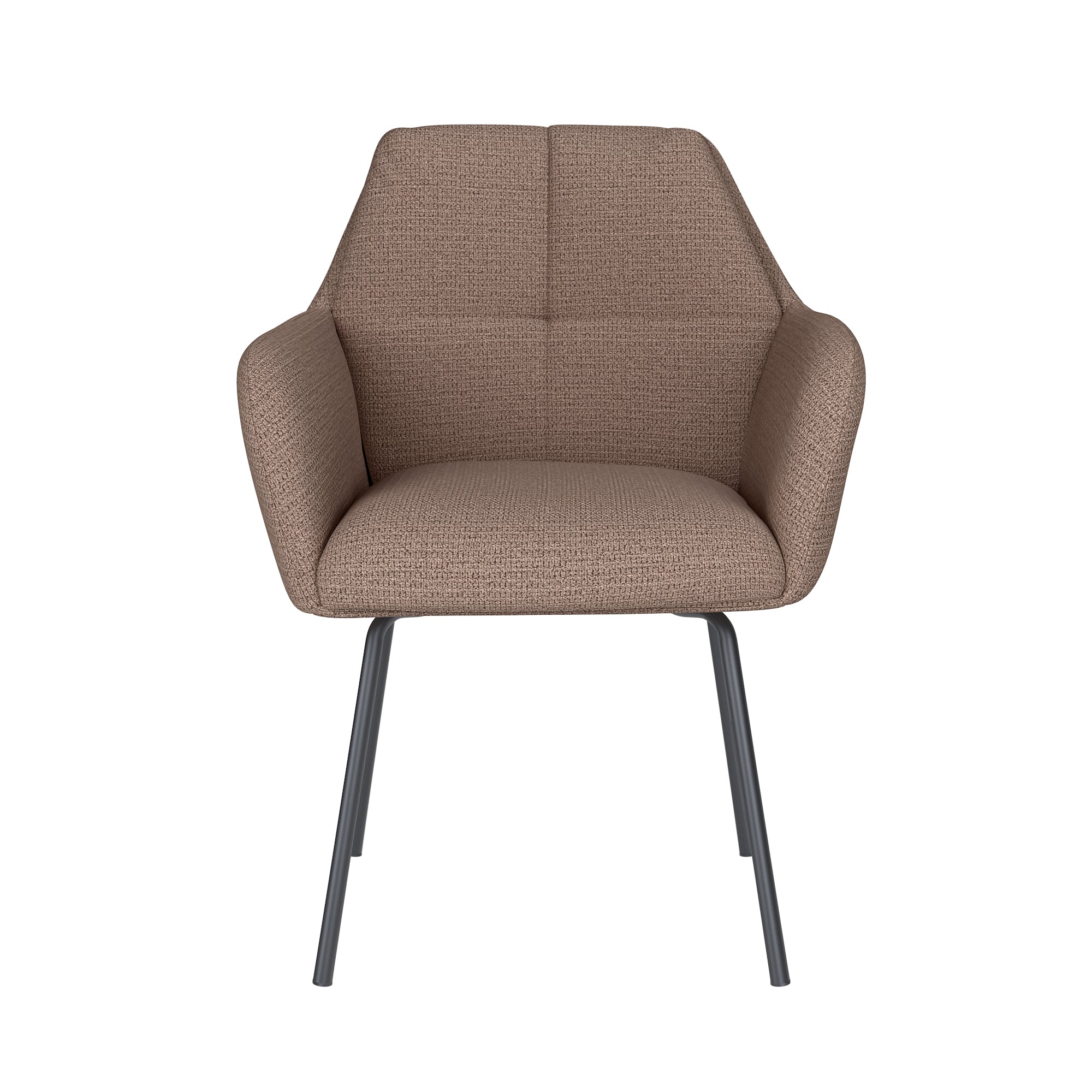 Stuhl PETE taupe mit schwarzem Gestell