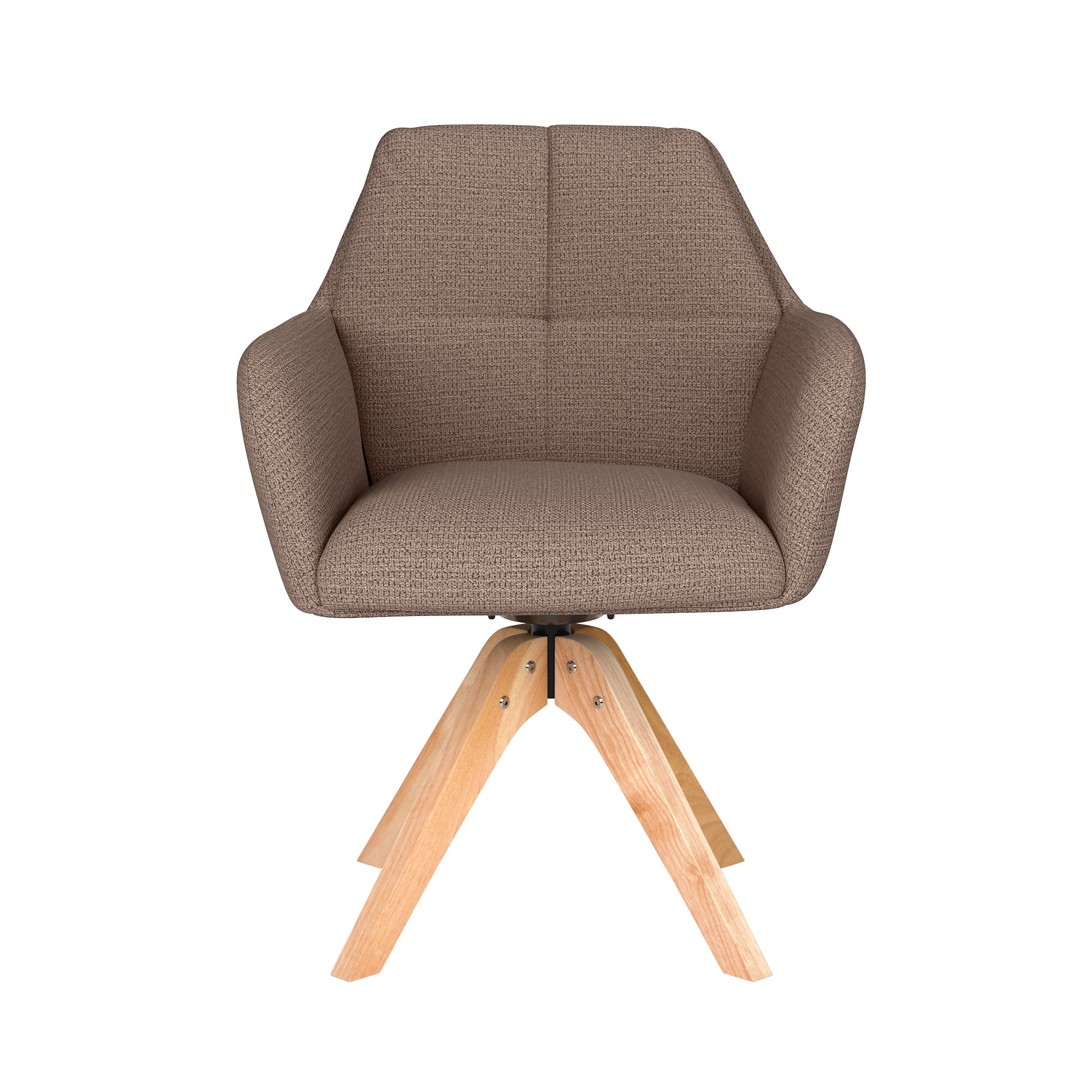 Drehstuhl PETE taupe mit Holzfuß