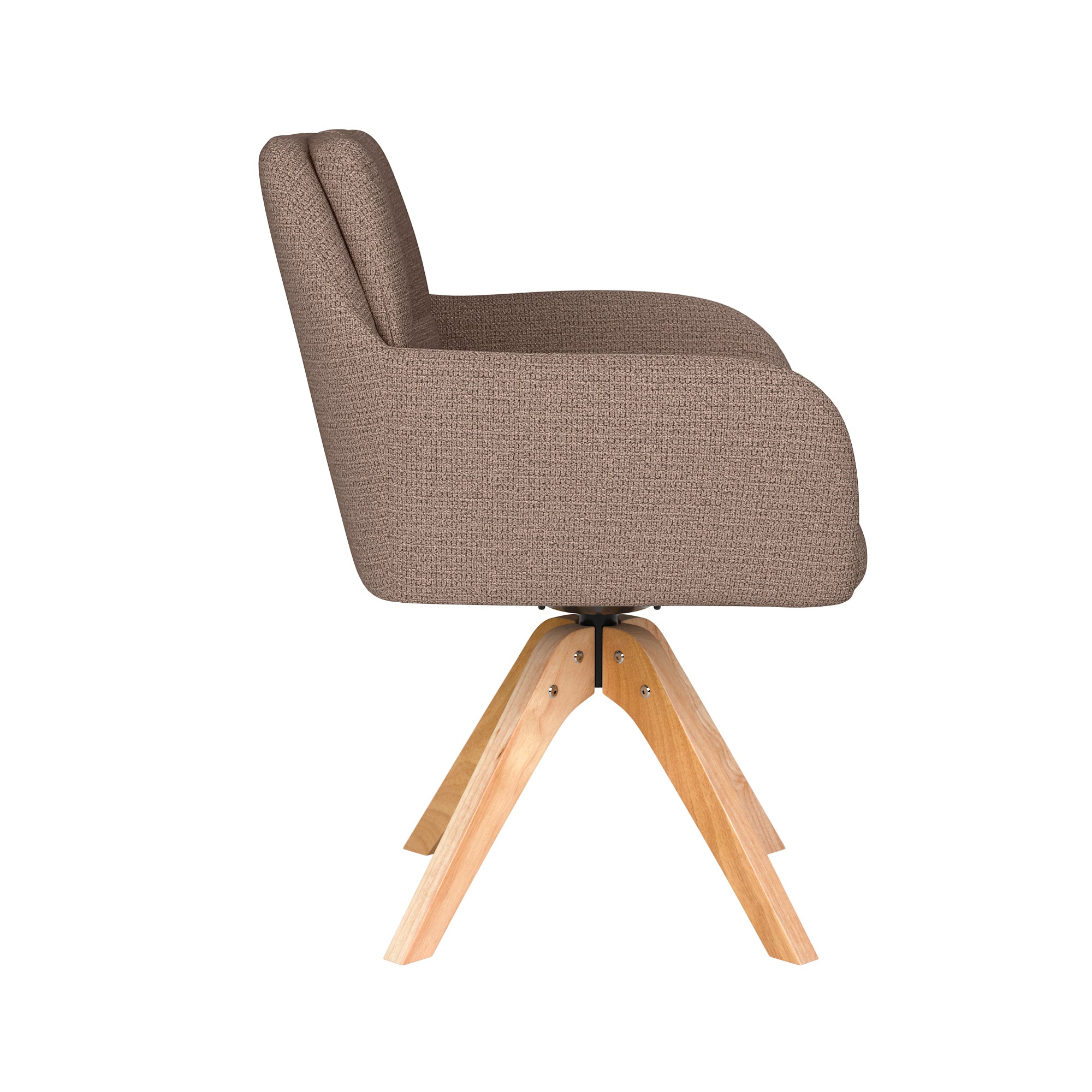 Drehstuhl PETE taupe mit Holzfuß