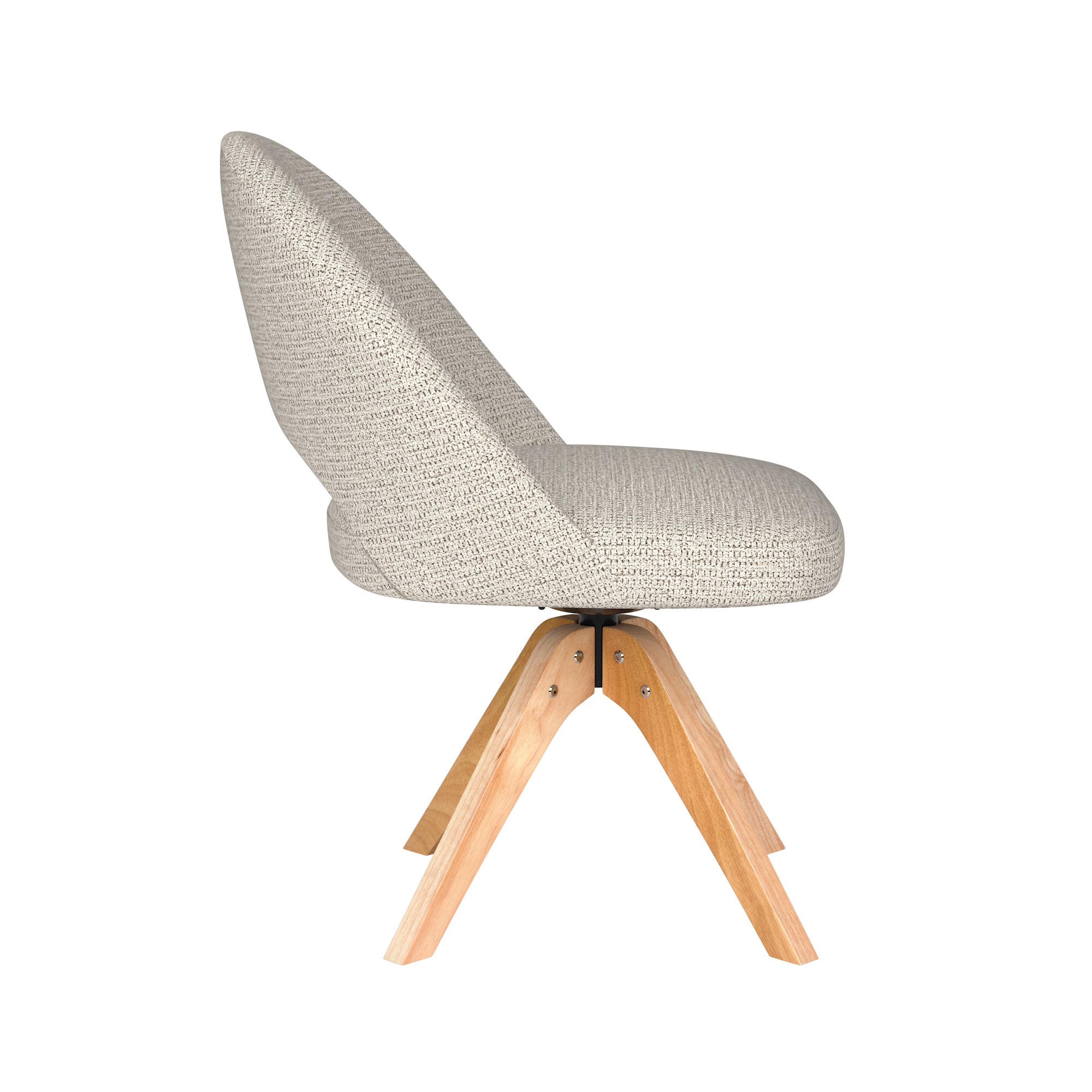Drehstuhl MICK hellbeige mit Holzgestell