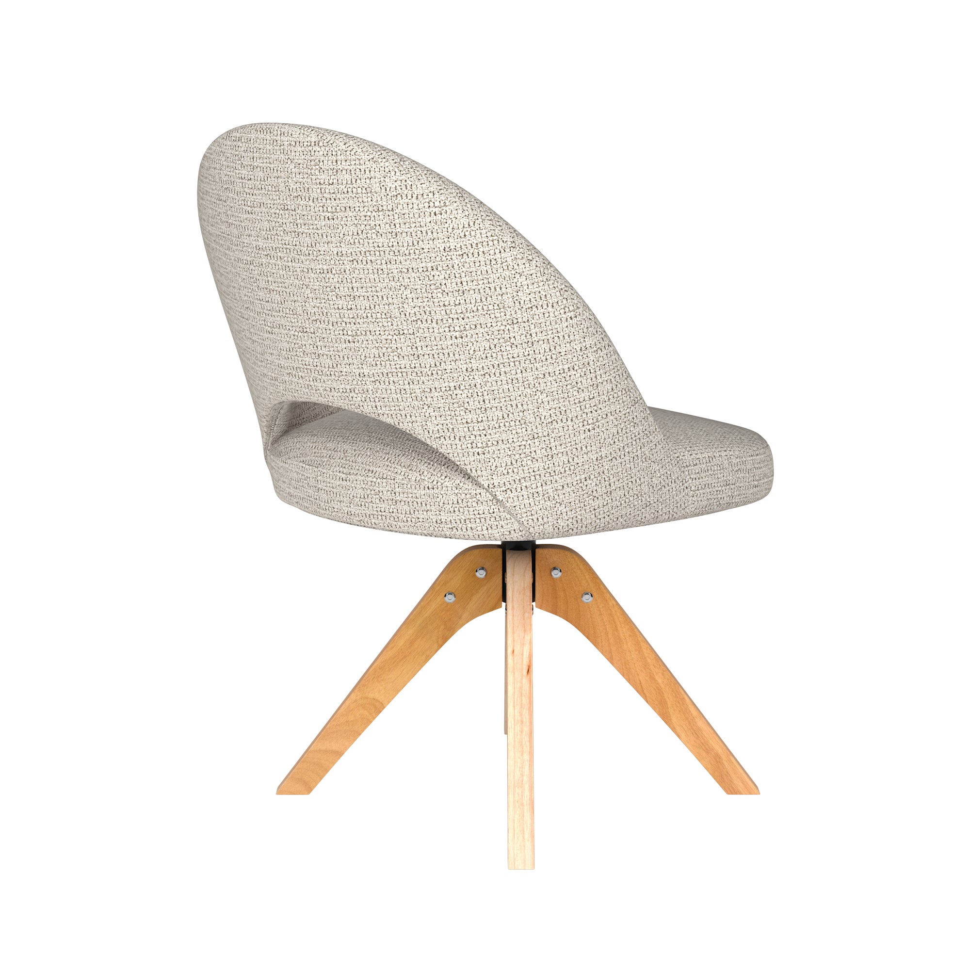 Drehstuhl MICK hellbeige mit Holzgestell