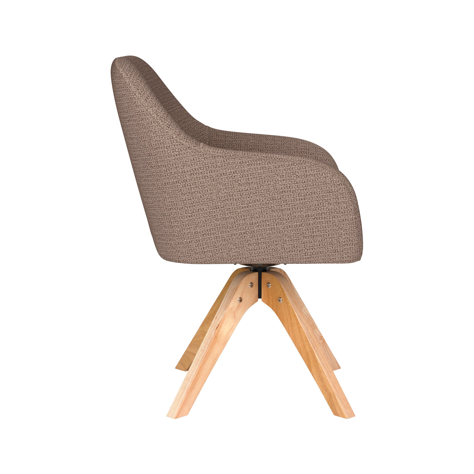 Drehstuhl OTIS taupe mit Holzfuß