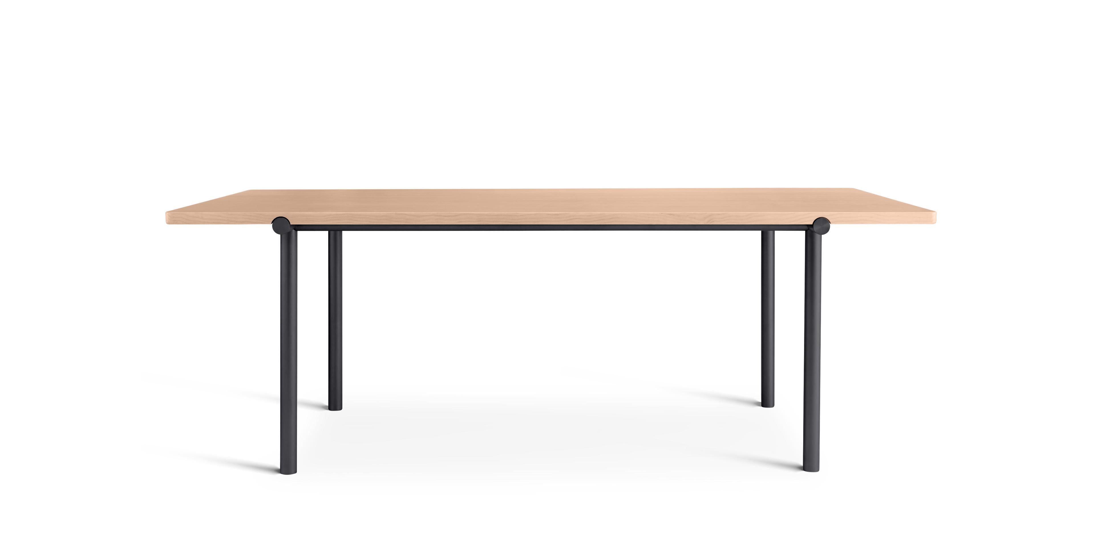 TUBBY TUBE Table Douglas Pine with Black Base