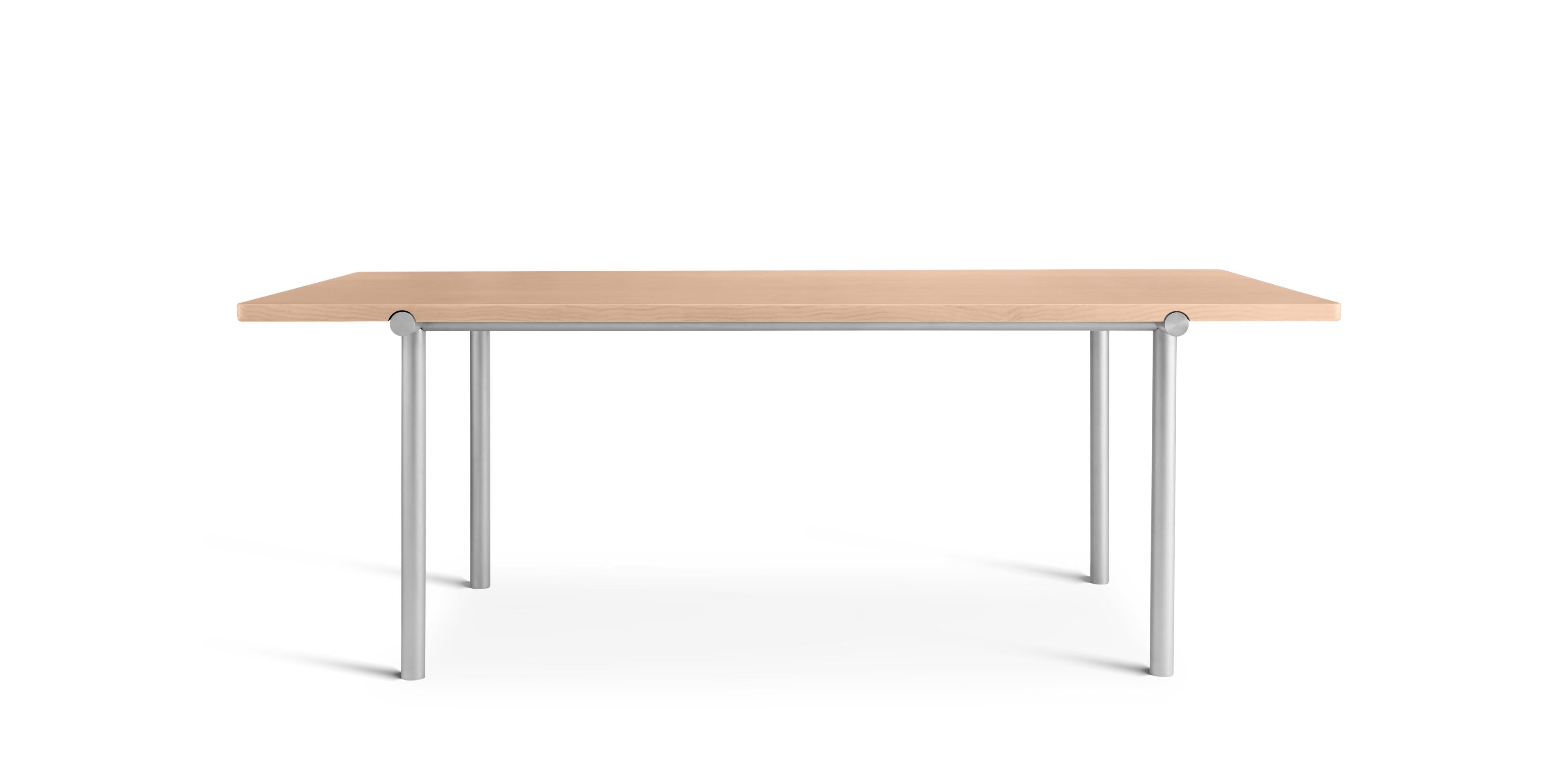 Tisch TUBBY TUBE braun mit Aluminiumfuß