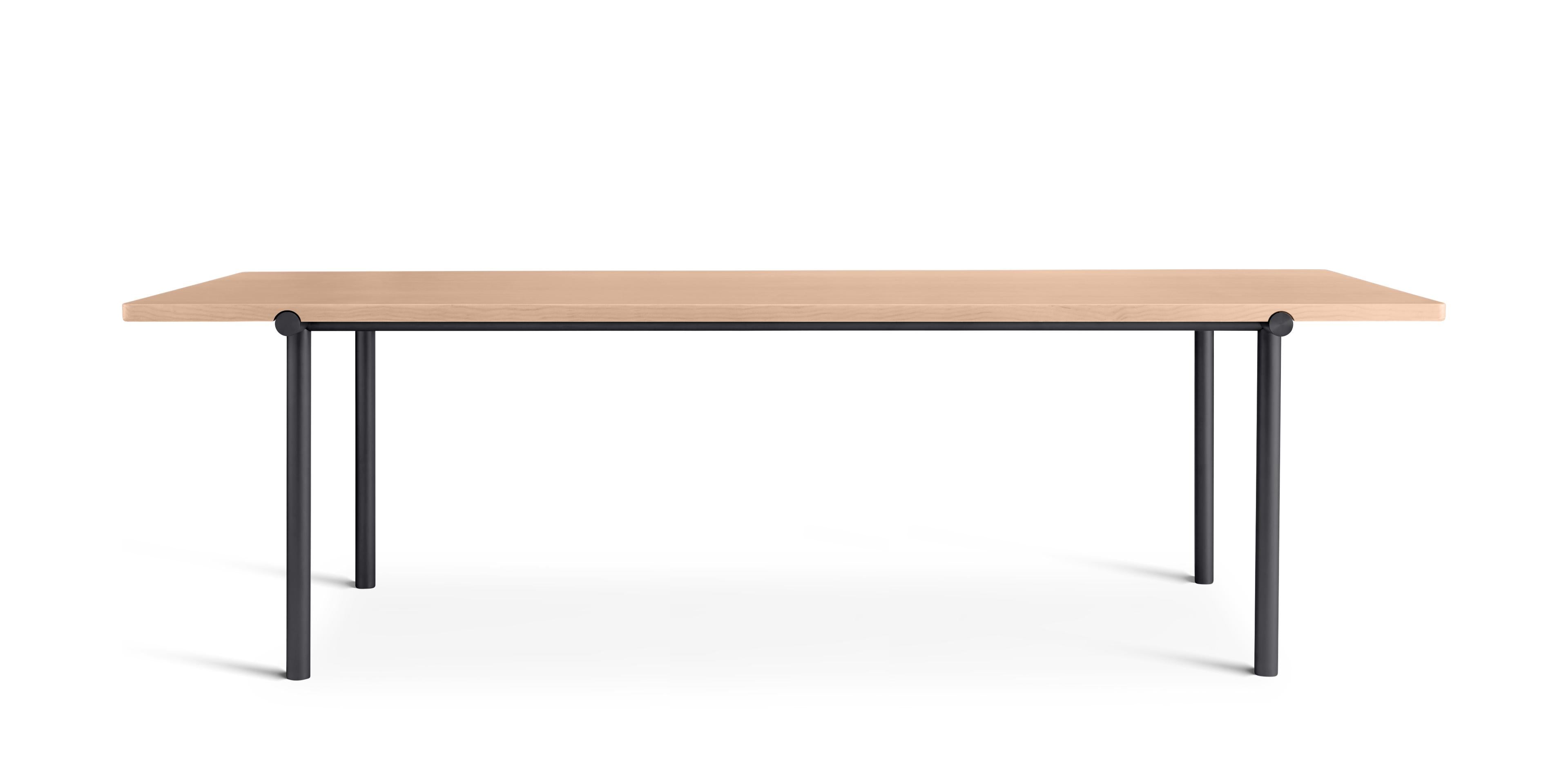 TUBBY TUBE Table Douglas Pine with Black Base