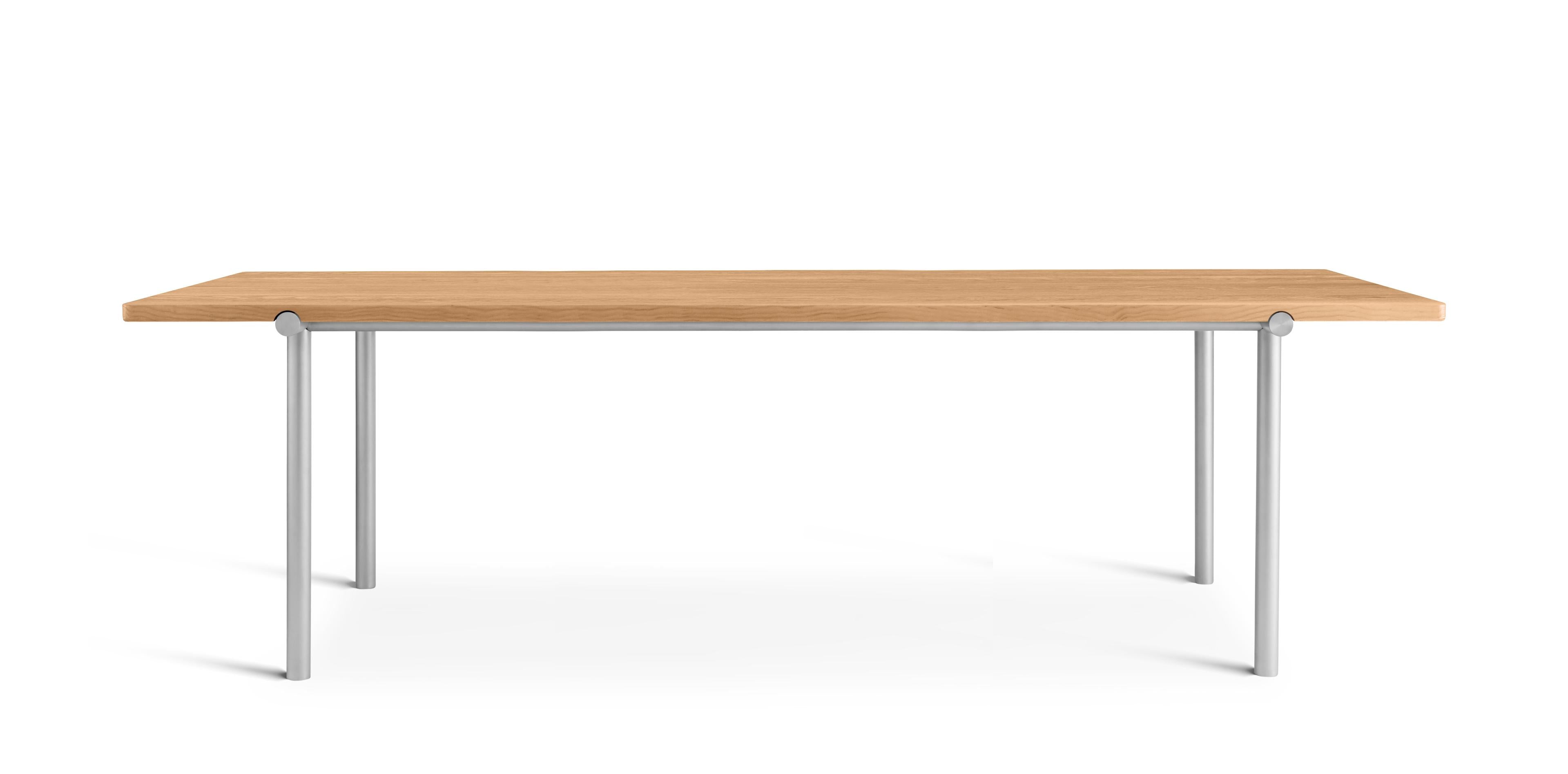 Tisch TUBBY TUBE Eiche mit Aluminiumfuß