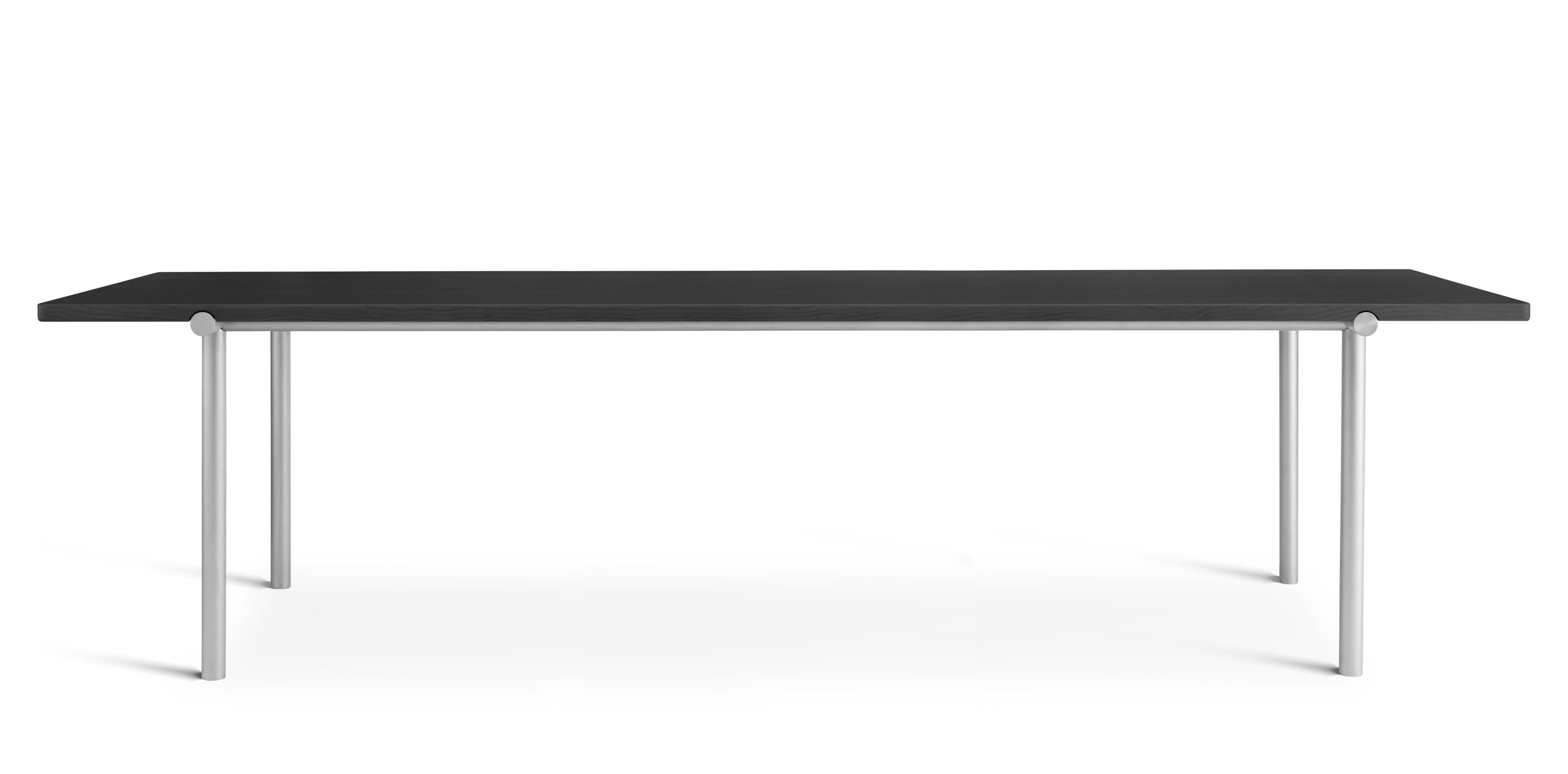 Tisch TUBBY TUBE schwarz mit Aluminiumfuß