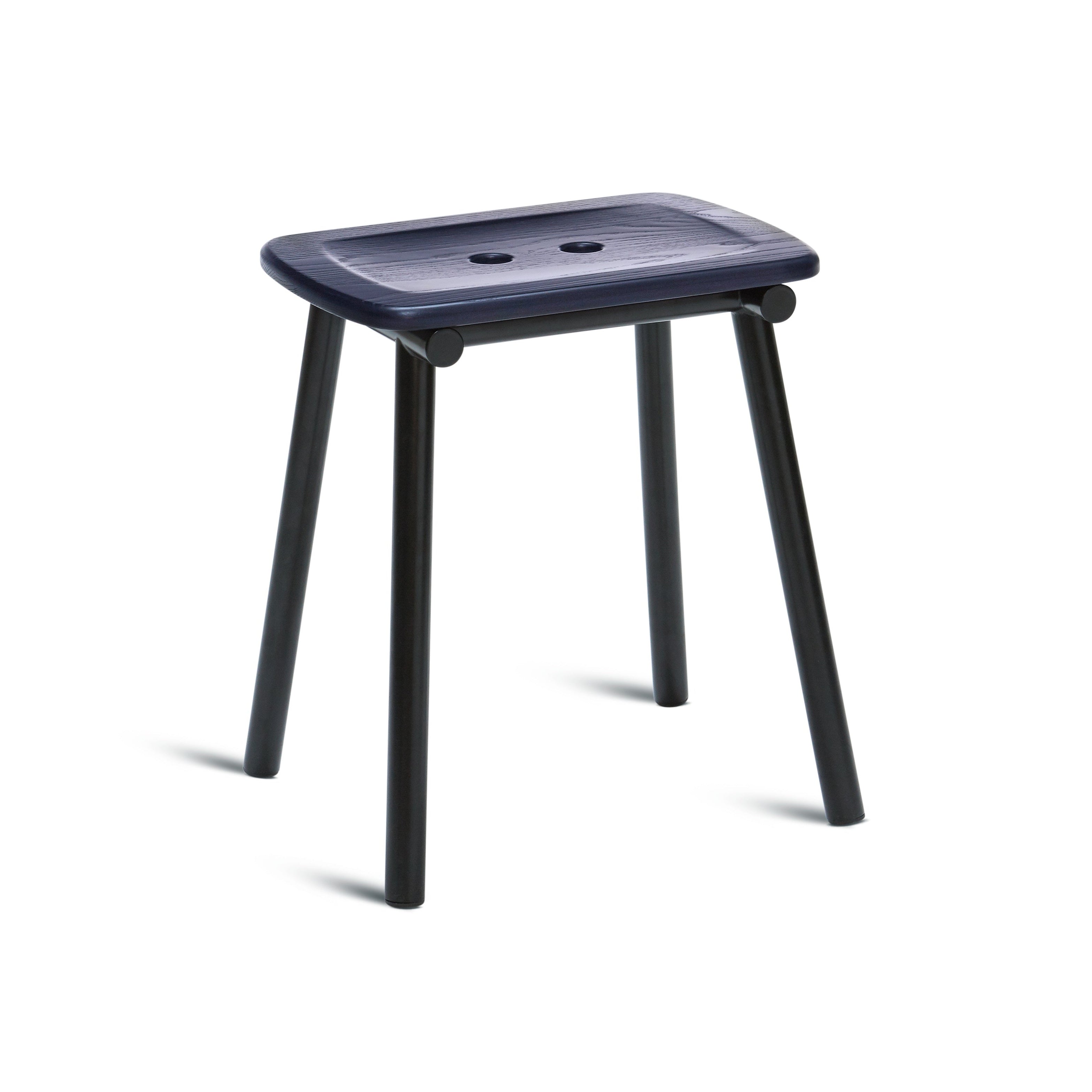 Hocker TUBBY TUBE navyblau mit schwarzem Fuß