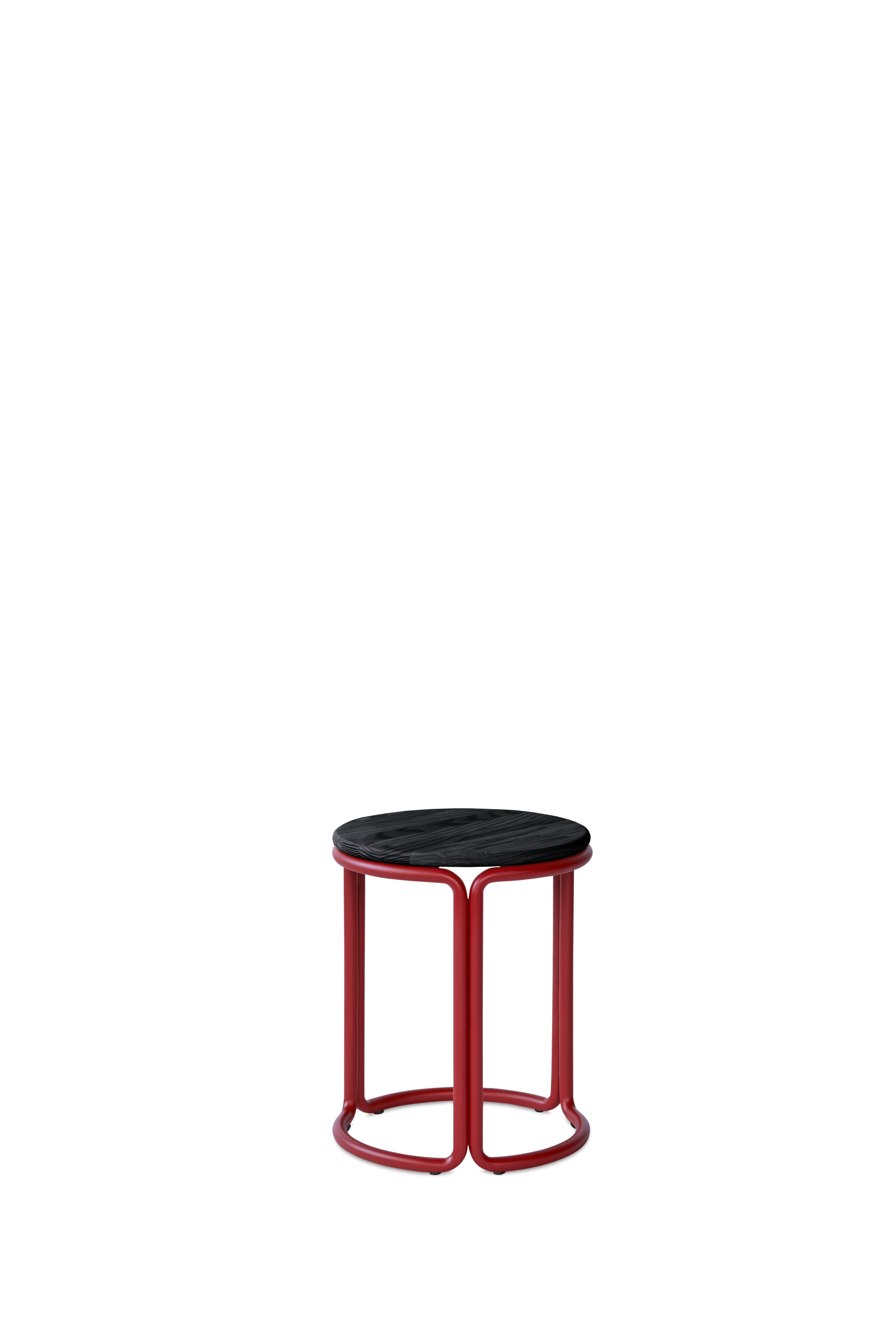 Hocker HARDIE rot mit schwarzem Sitz