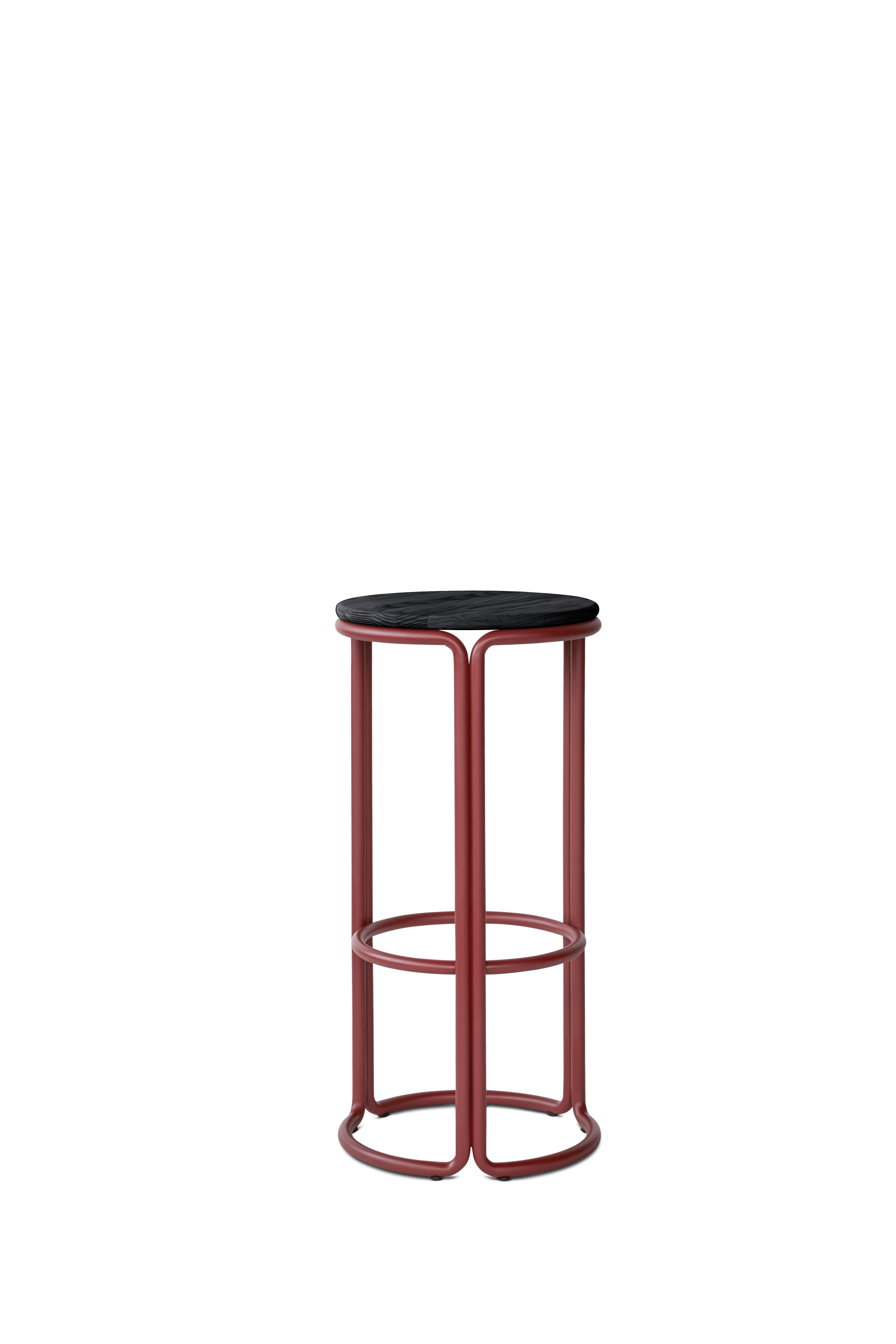 Hocker HARDIE rot mit schwarzem Sitz