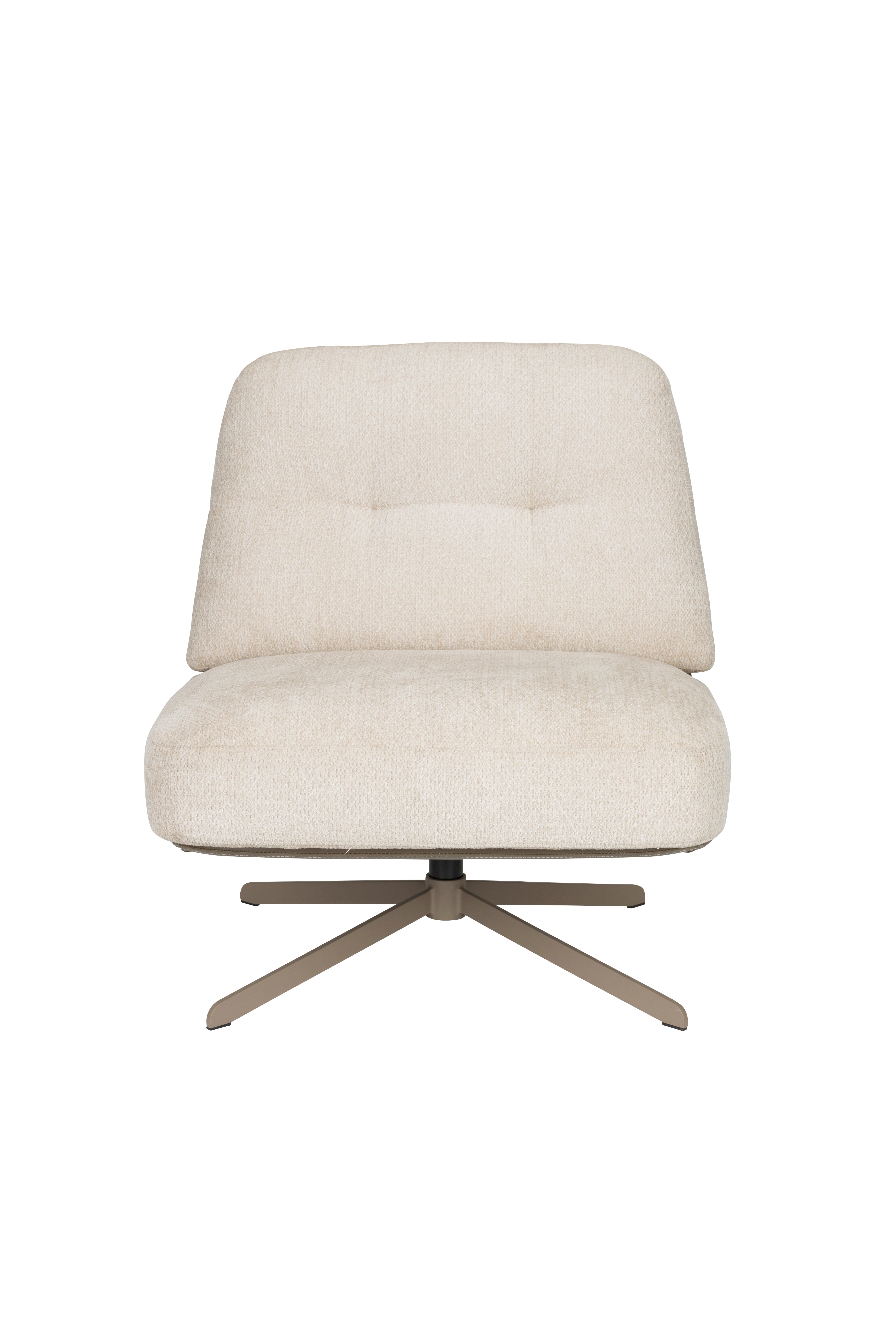 Sessel BENJAMIN beige Kunstleder mit beigem Fußteil