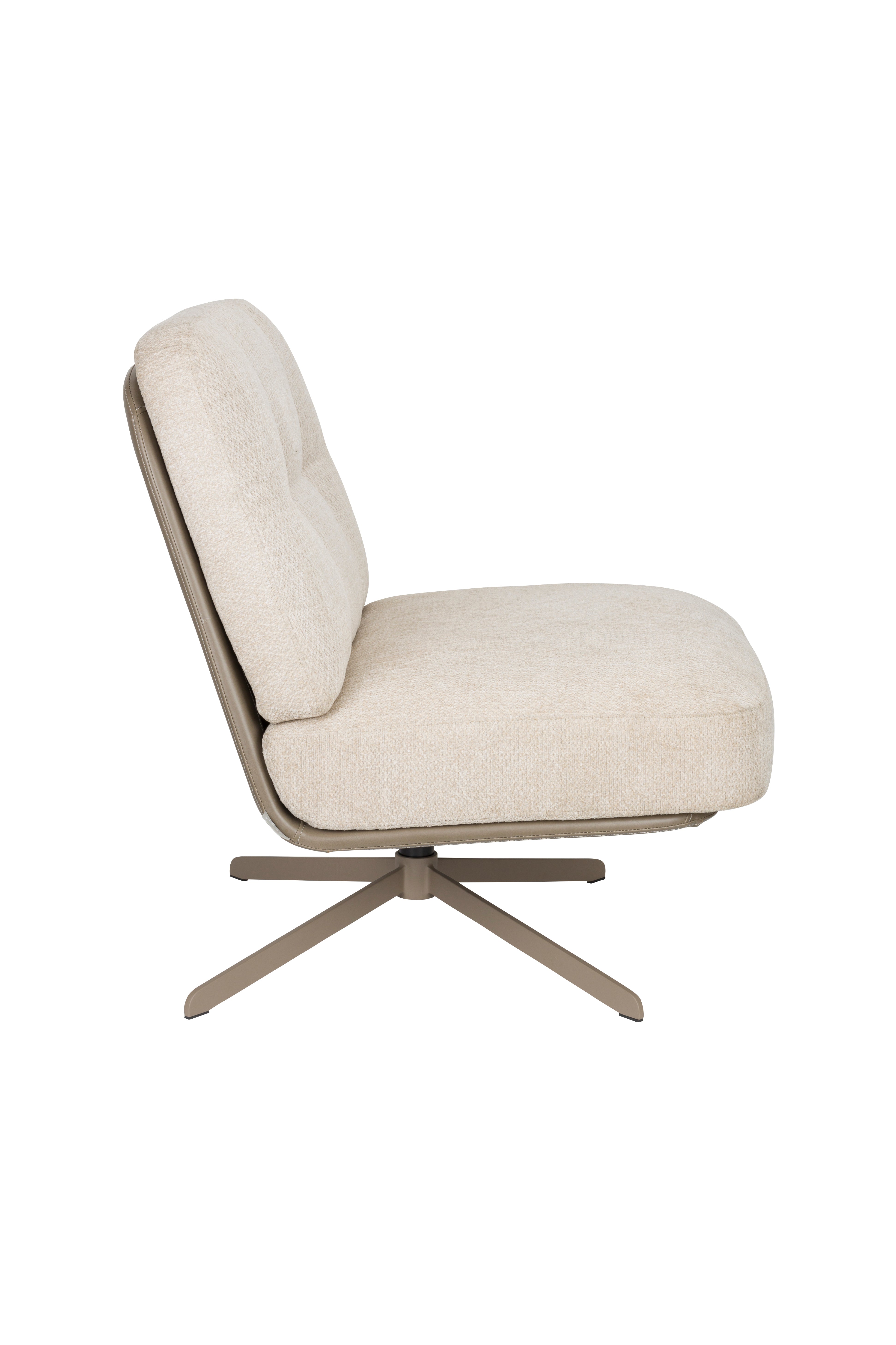 Sessel BENJAMIN beige Kunstleder mit beigem Fußteil