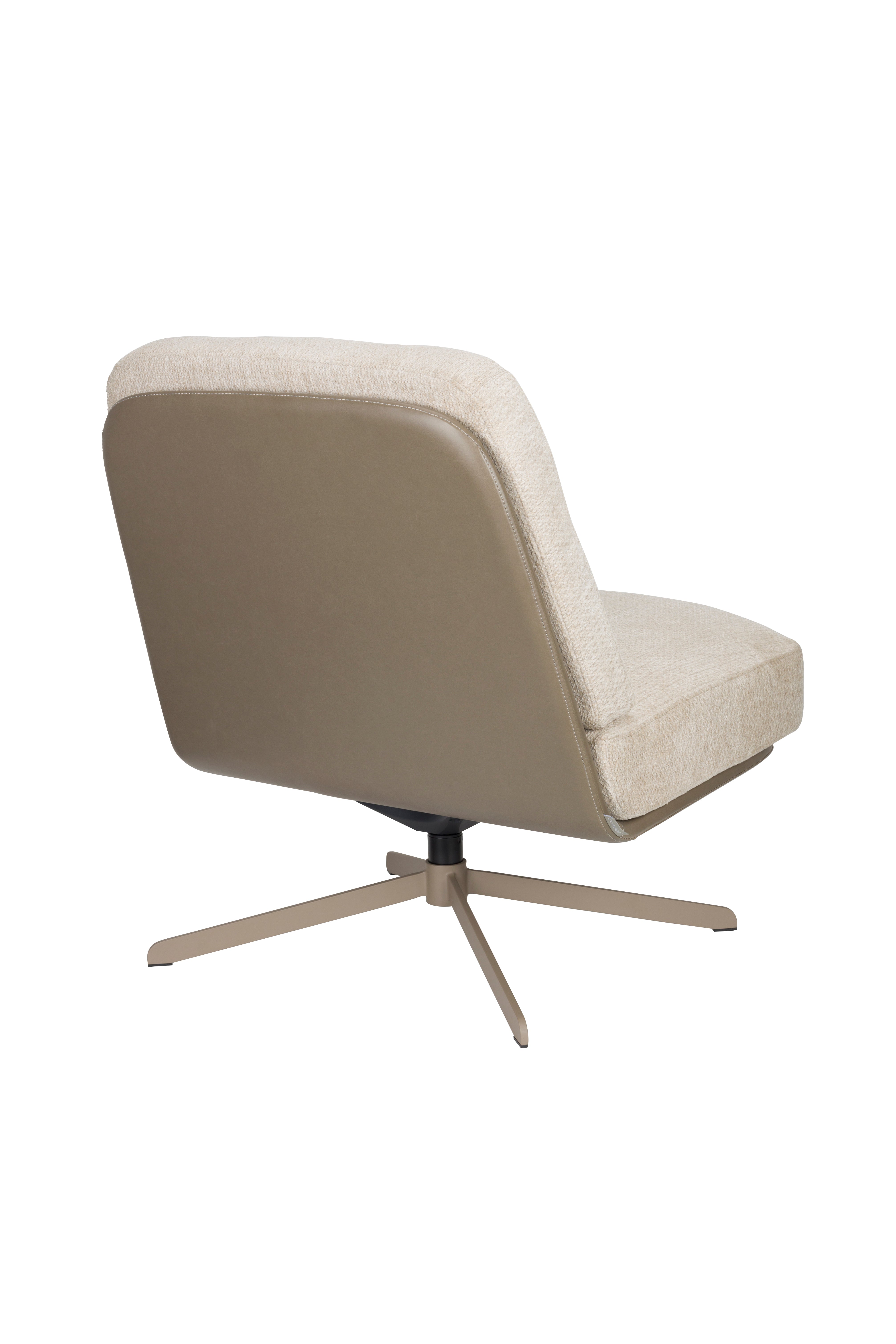 Sessel BENJAMIN beige Kunstleder mit beigem Fußteil