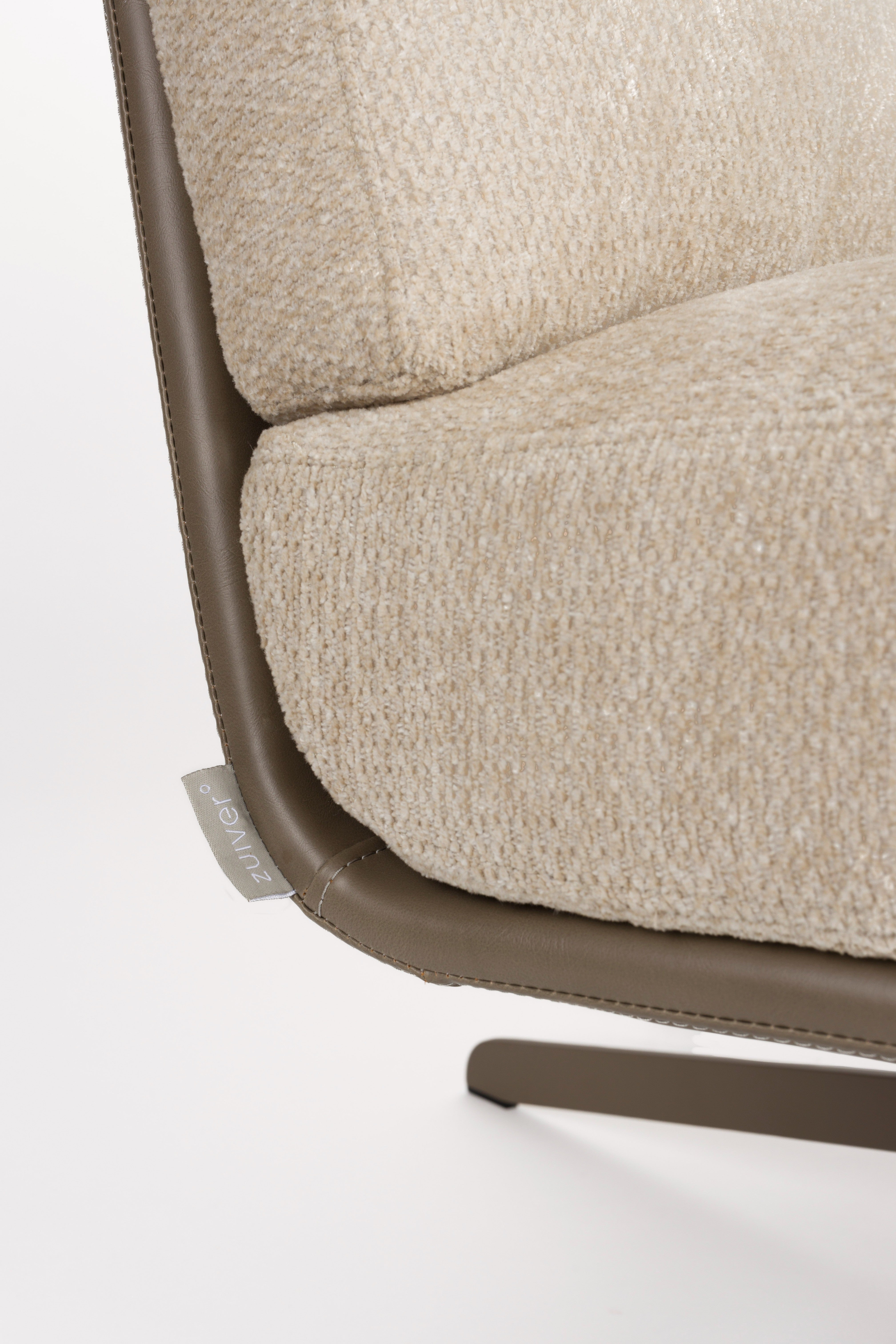 Sessel BENJAMIN beige Kunstleder mit beigem Fußteil