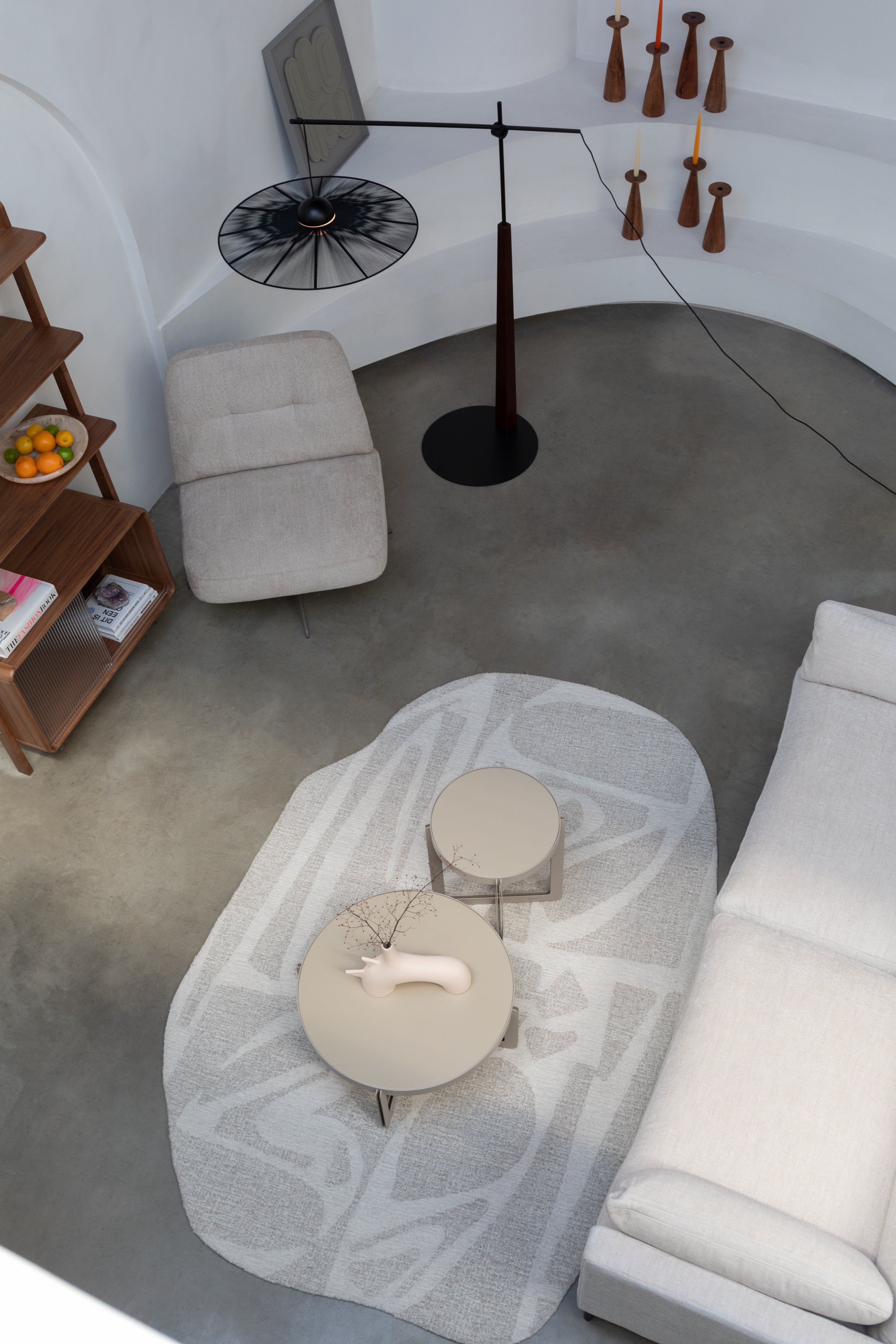 Sessel BENJAMIN beige Kunstleder mit beigem Fußteil