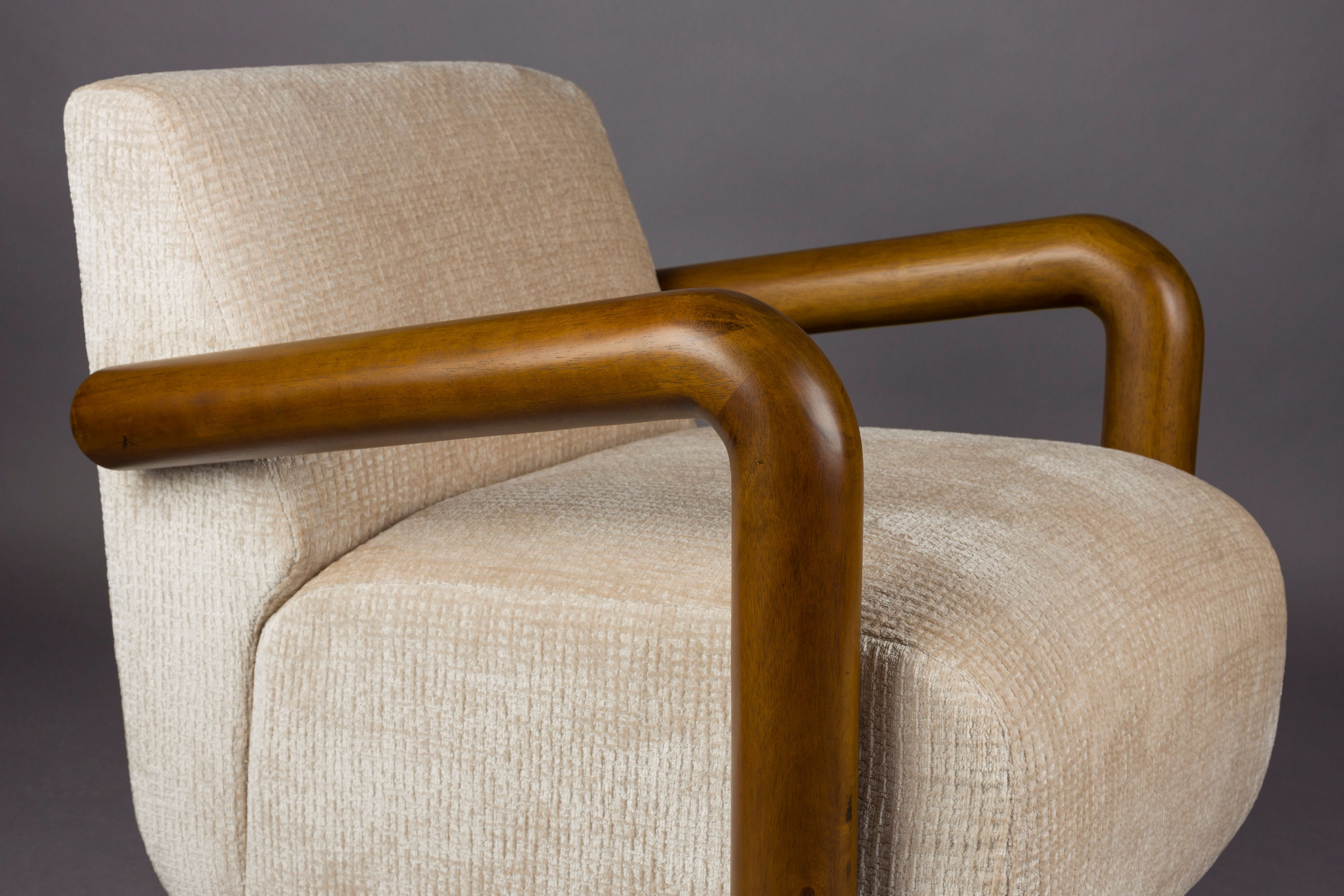 Sessel ROBINSON beige mit Holzgestell