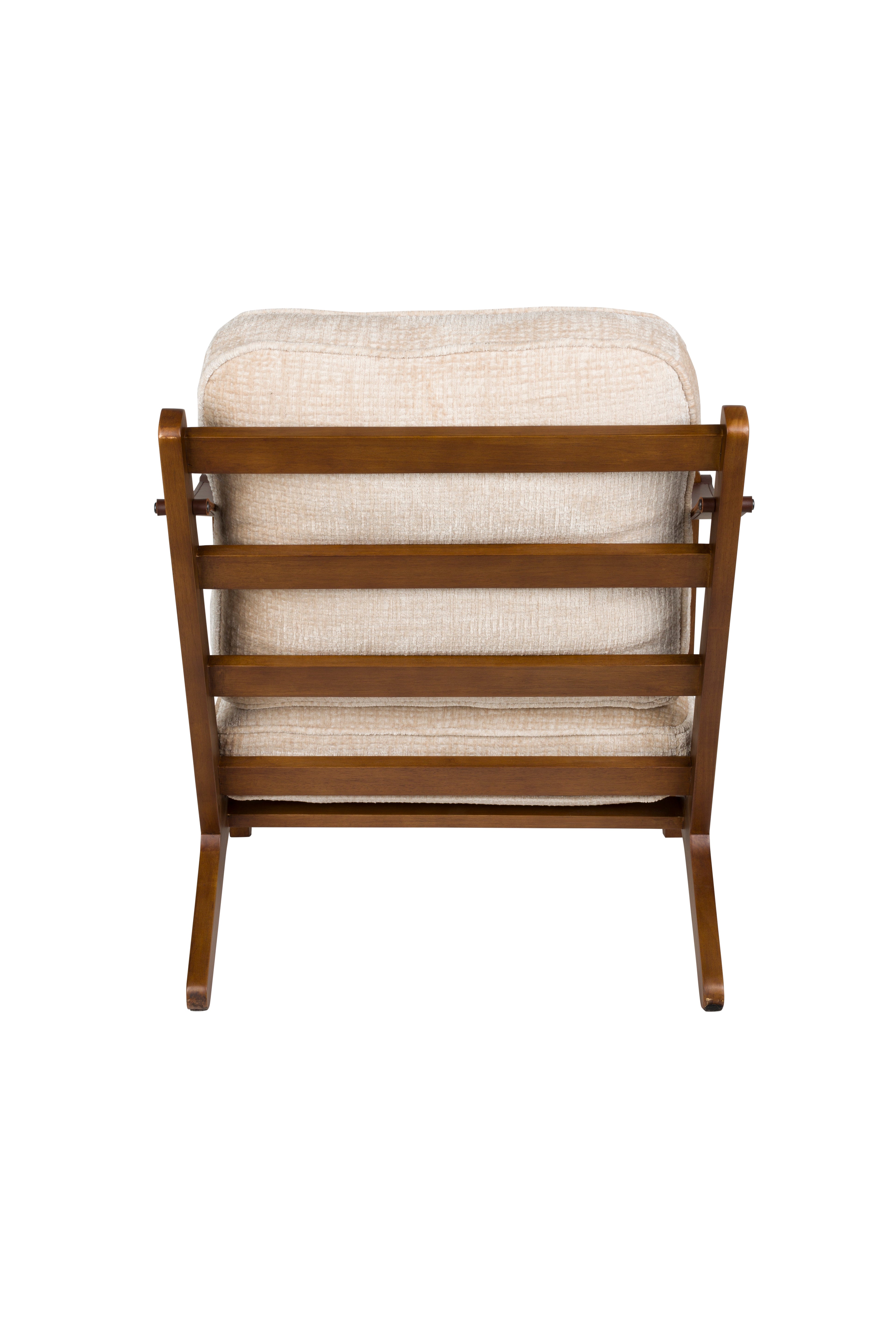 Sessel WASHINGTON beige mit Holzgestell