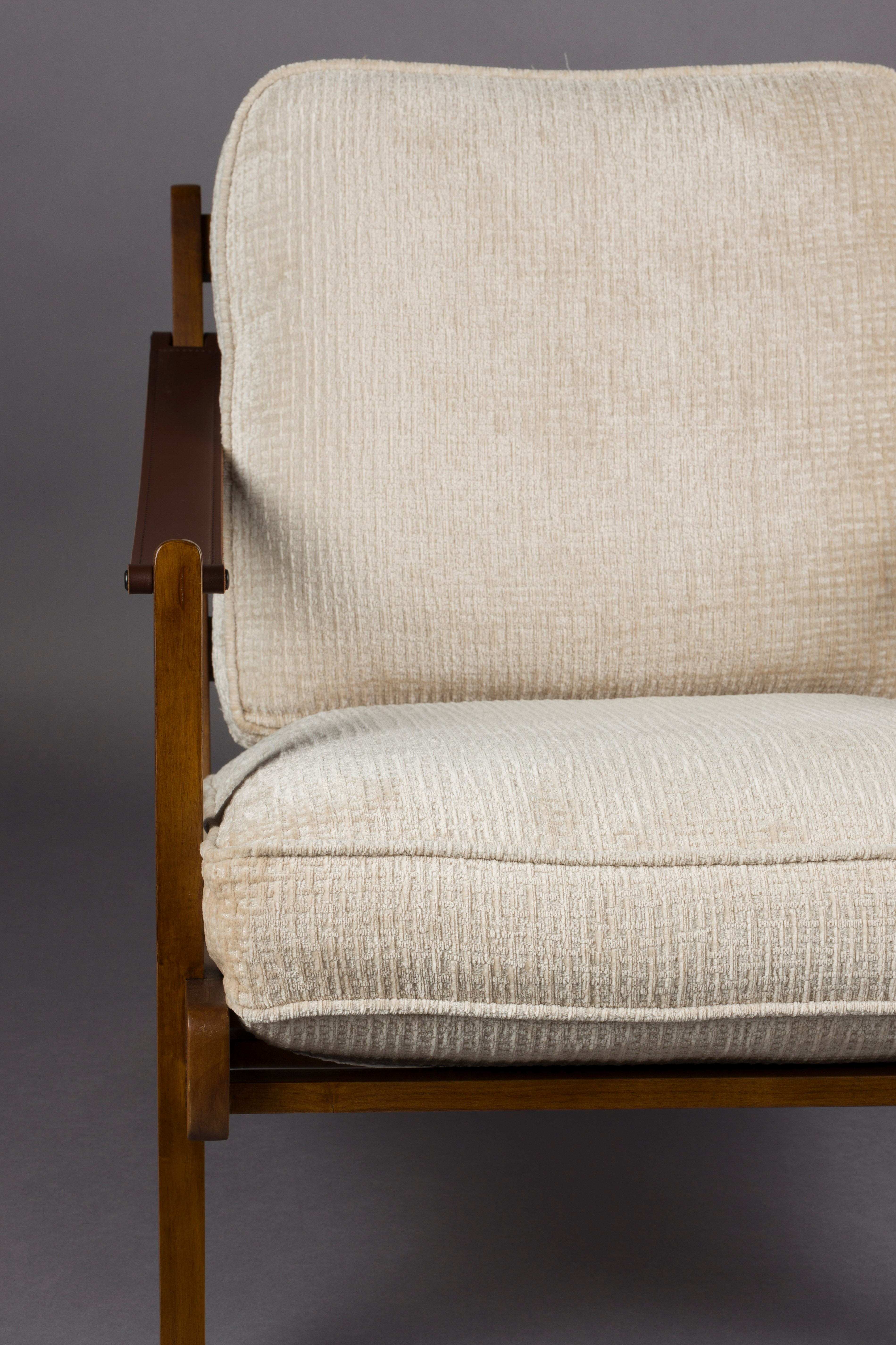 Sessel WASHINGTON beige mit Holzgestell