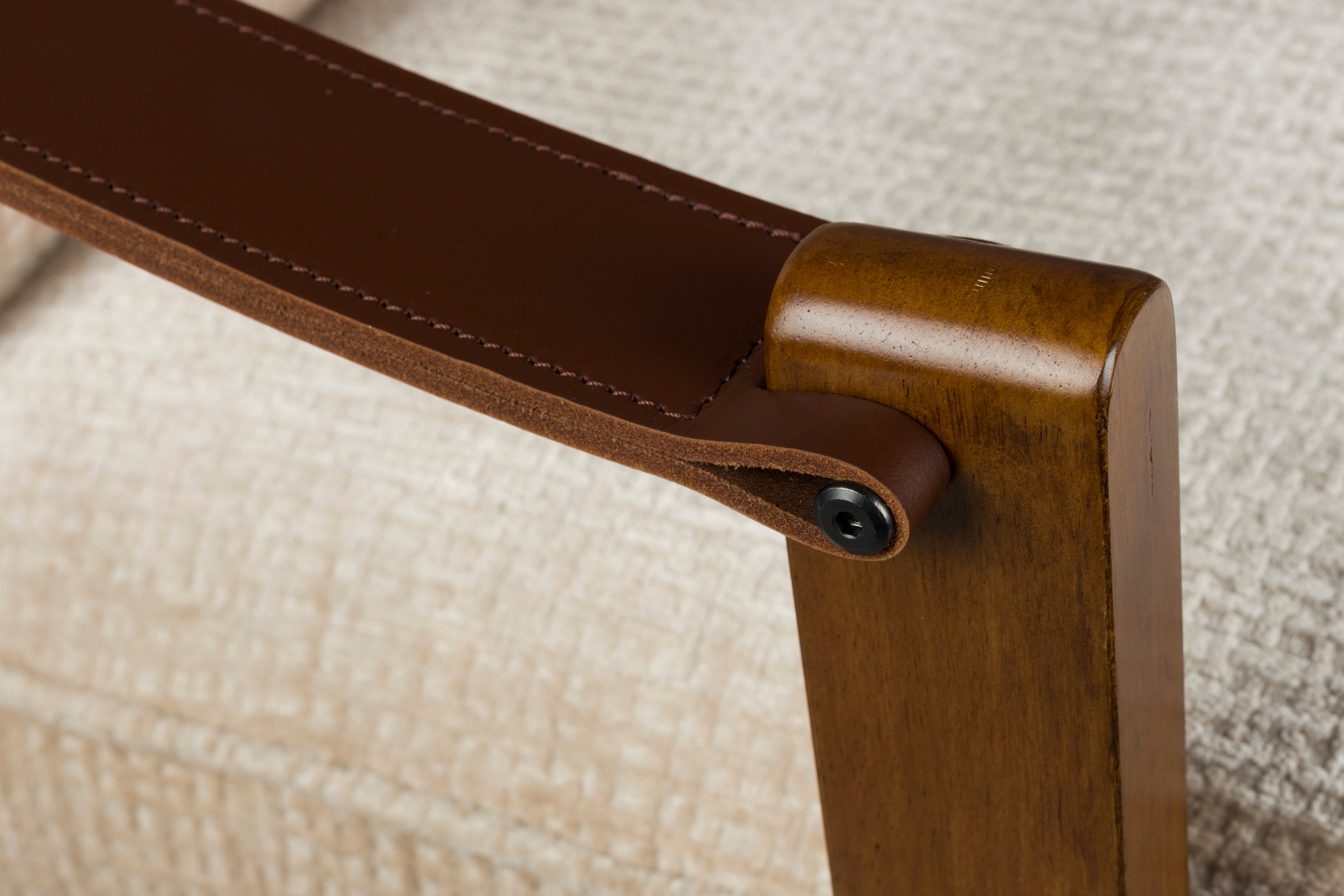 Sessel WASHINGTON beige mit Holzgestell