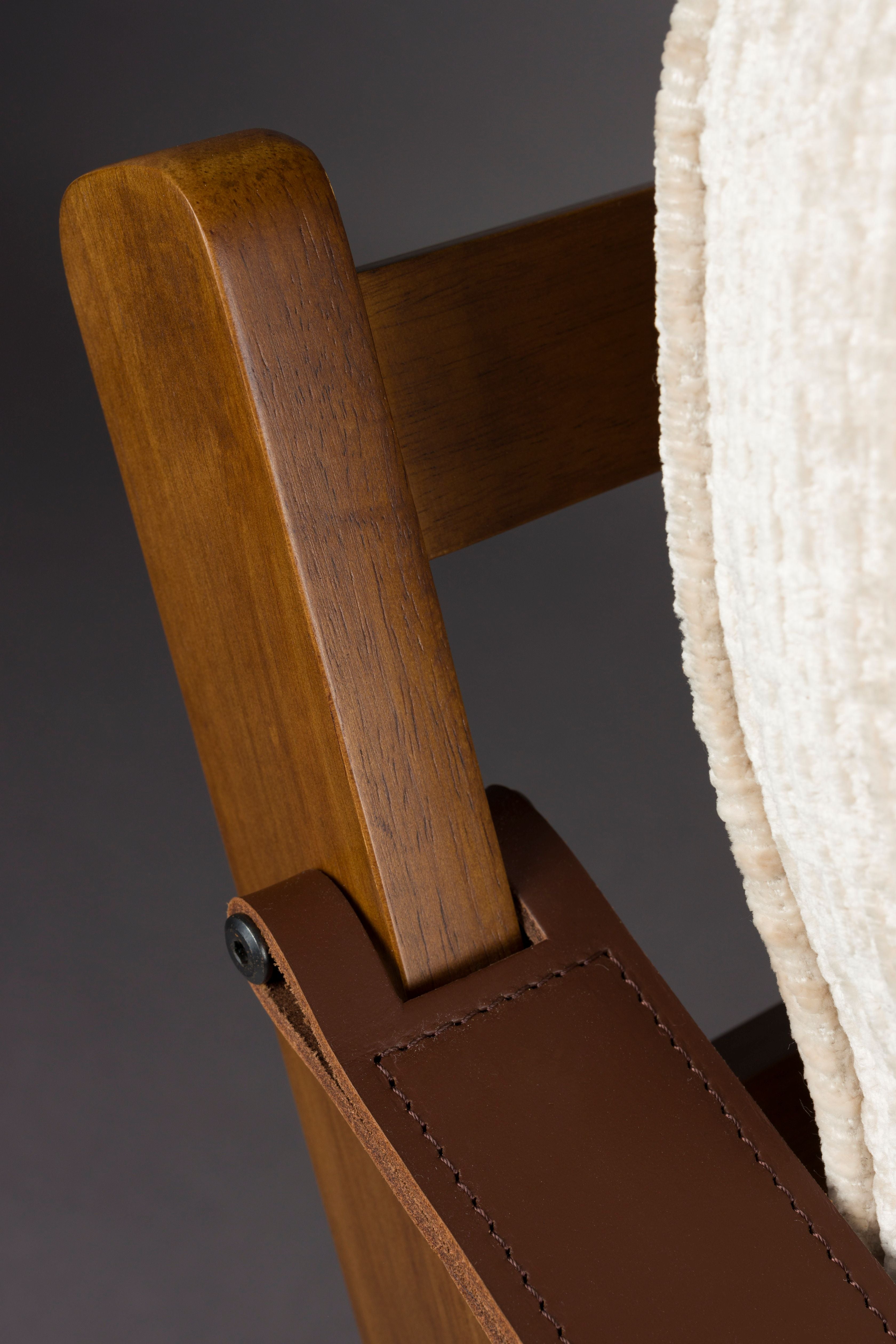 Sessel WASHINGTON beige mit Holzgestell