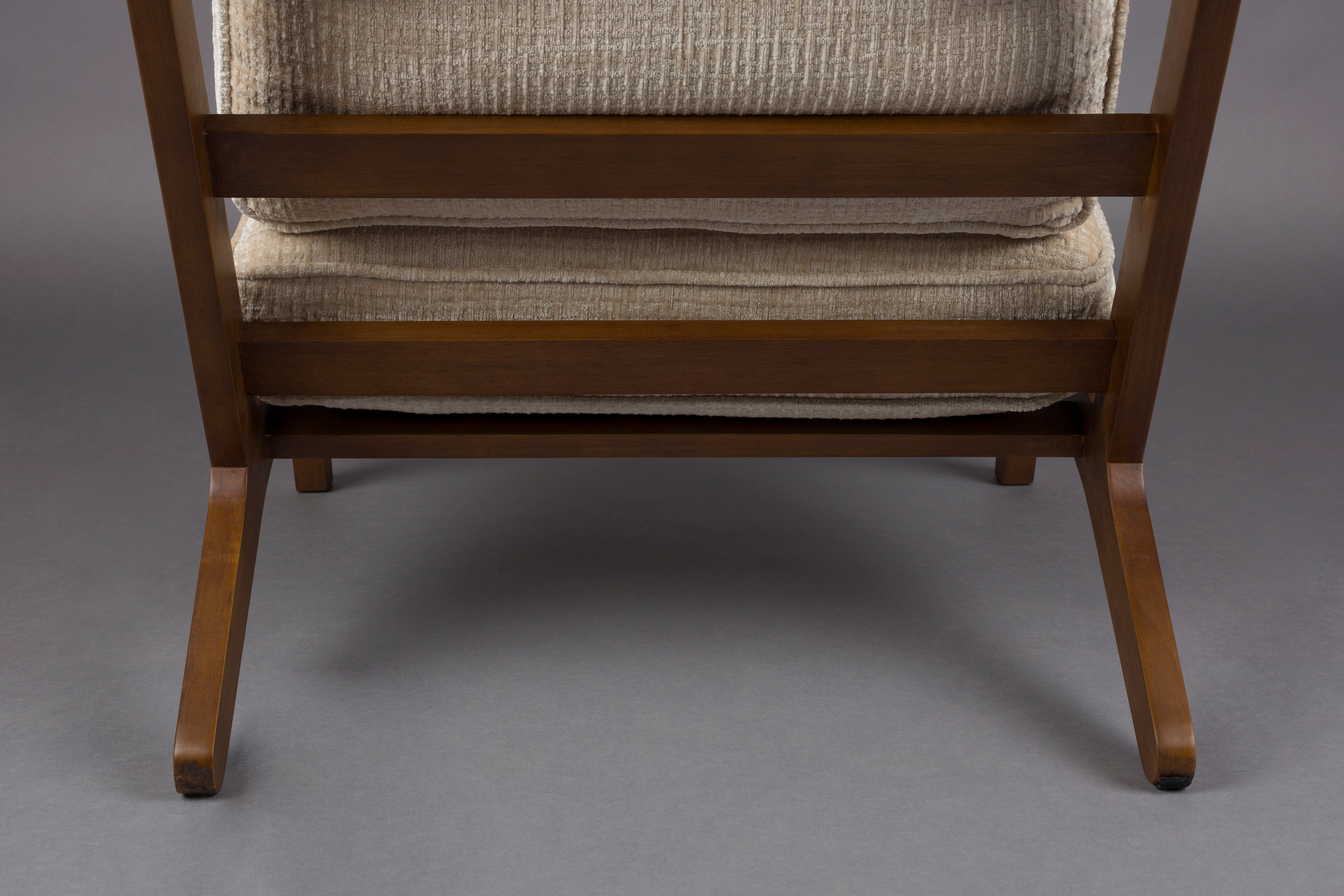 Sessel WASHINGTON beige mit Holzgestell