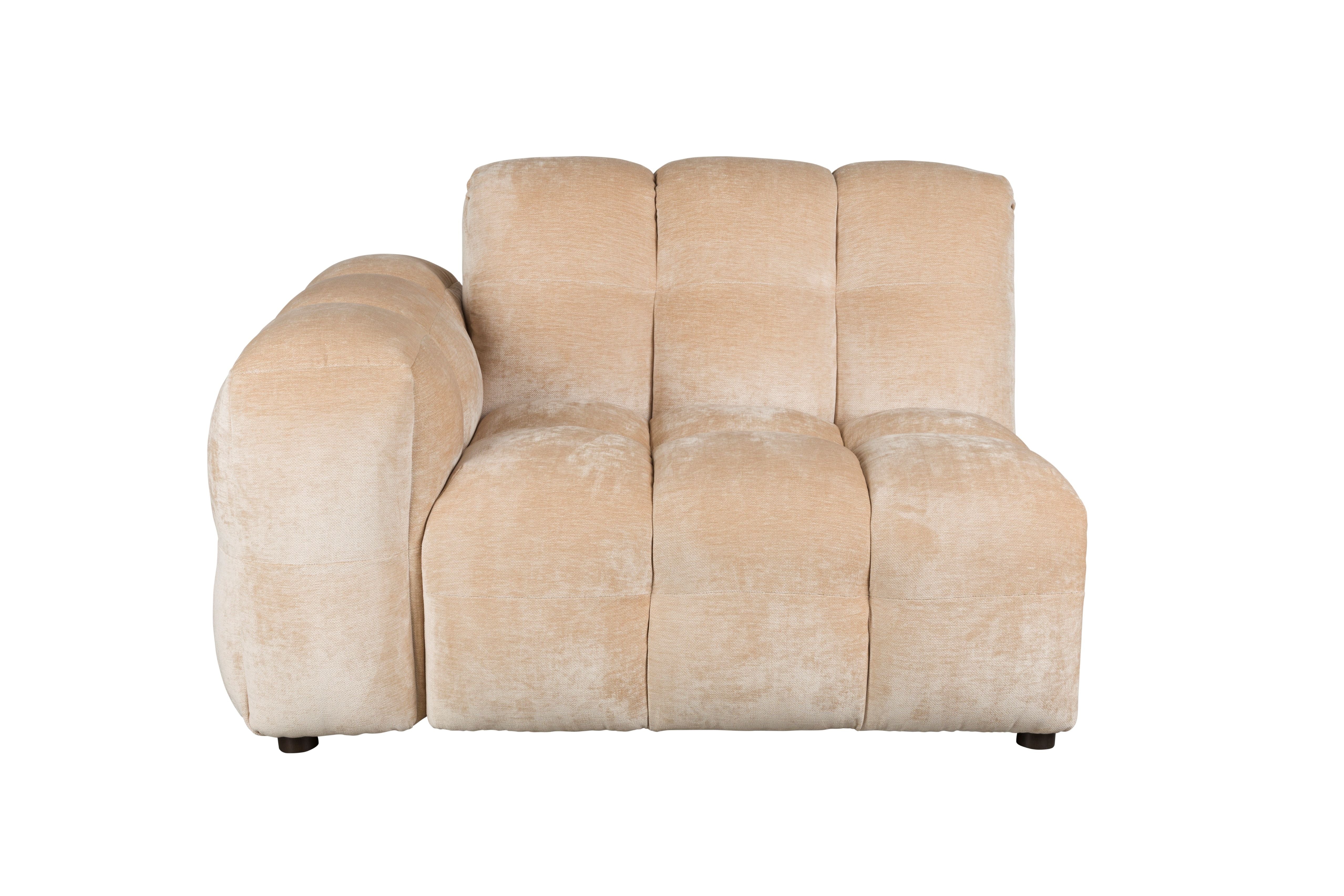 Modulsofa HACKMAN - linkes Endelement in beigem Samt