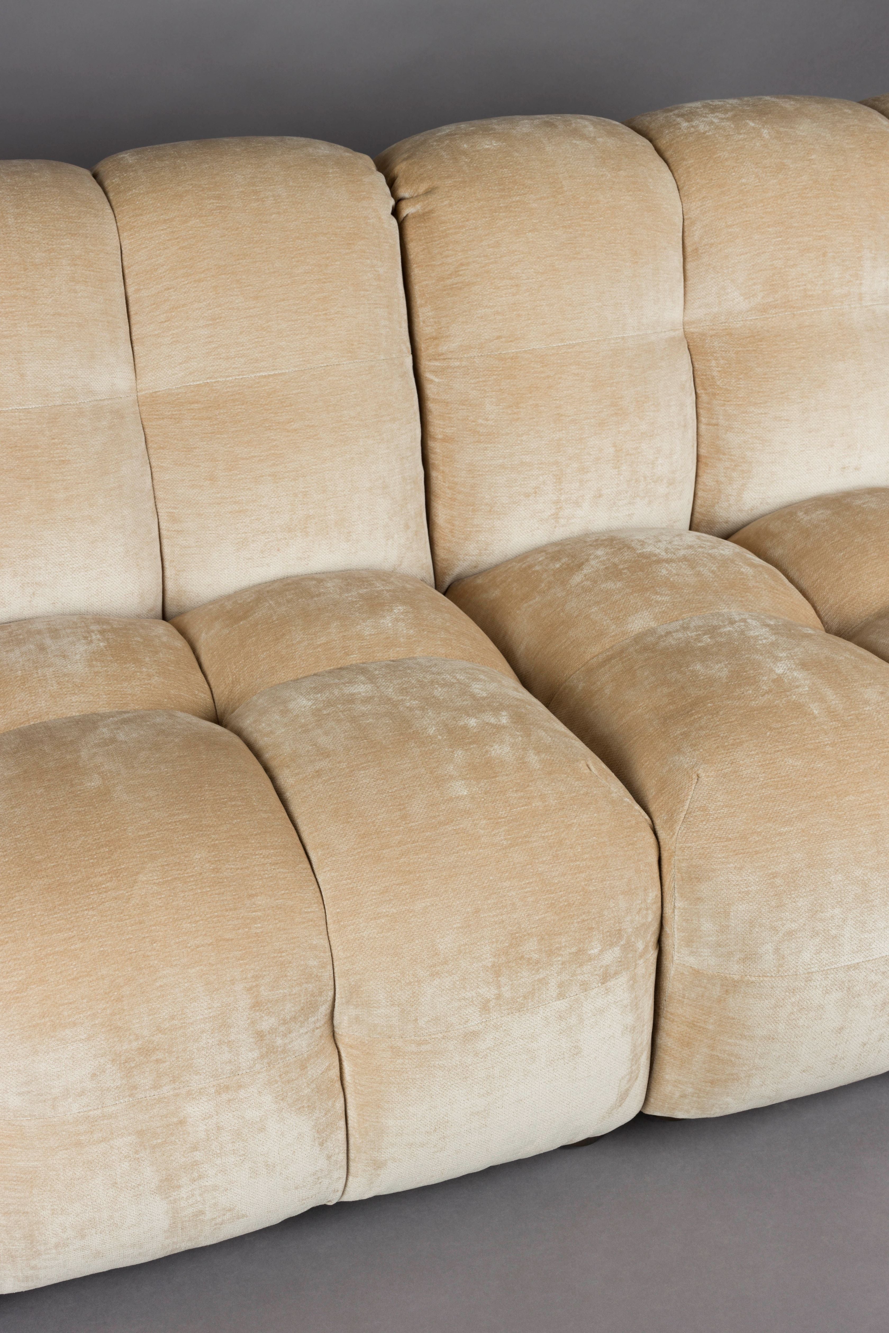 Sofa 4,5-sitzige HACKMAN beige Samt
