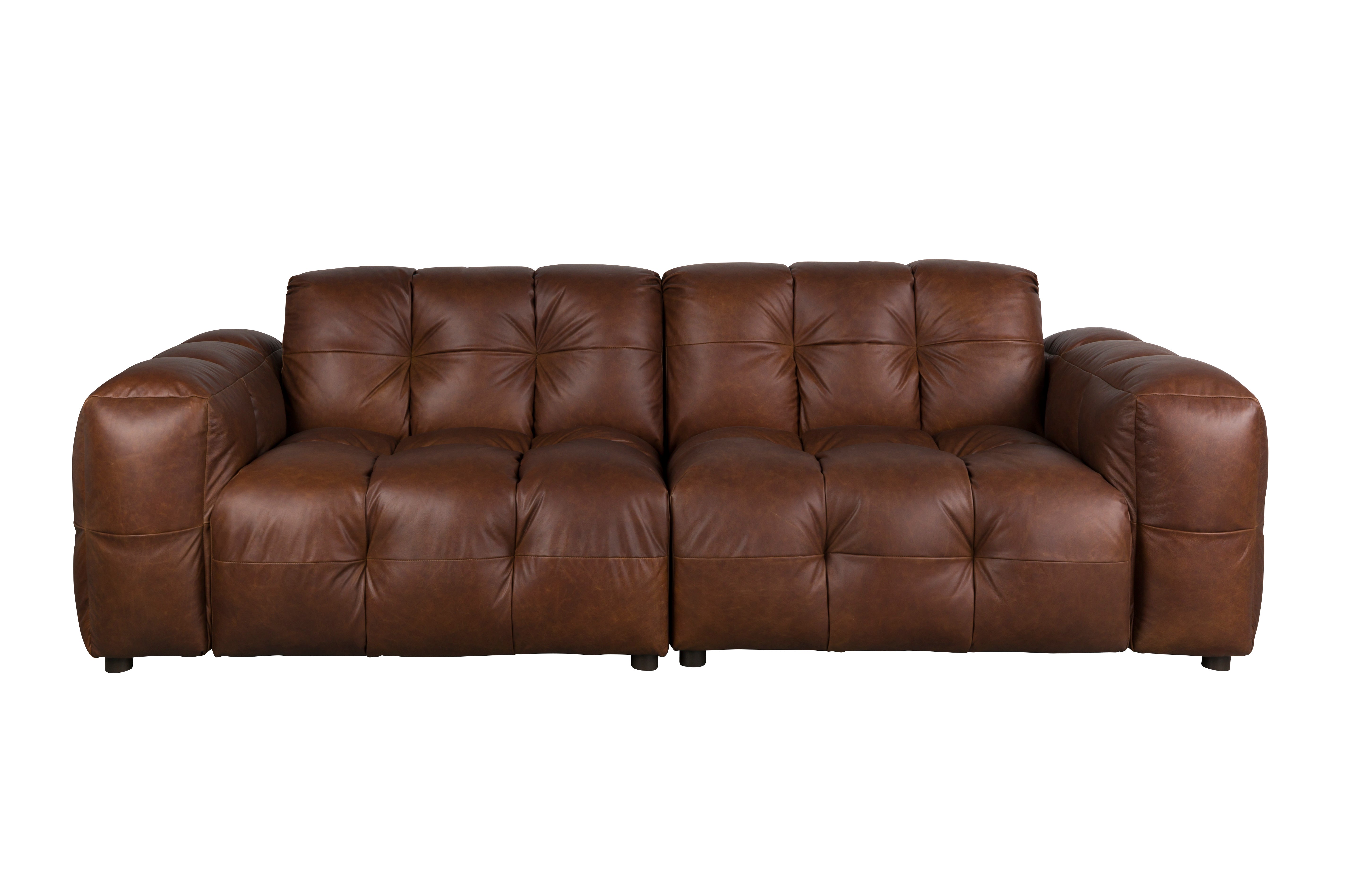 Sofa 3-Sitzer HACKMAN schokoladenbraunes Leder