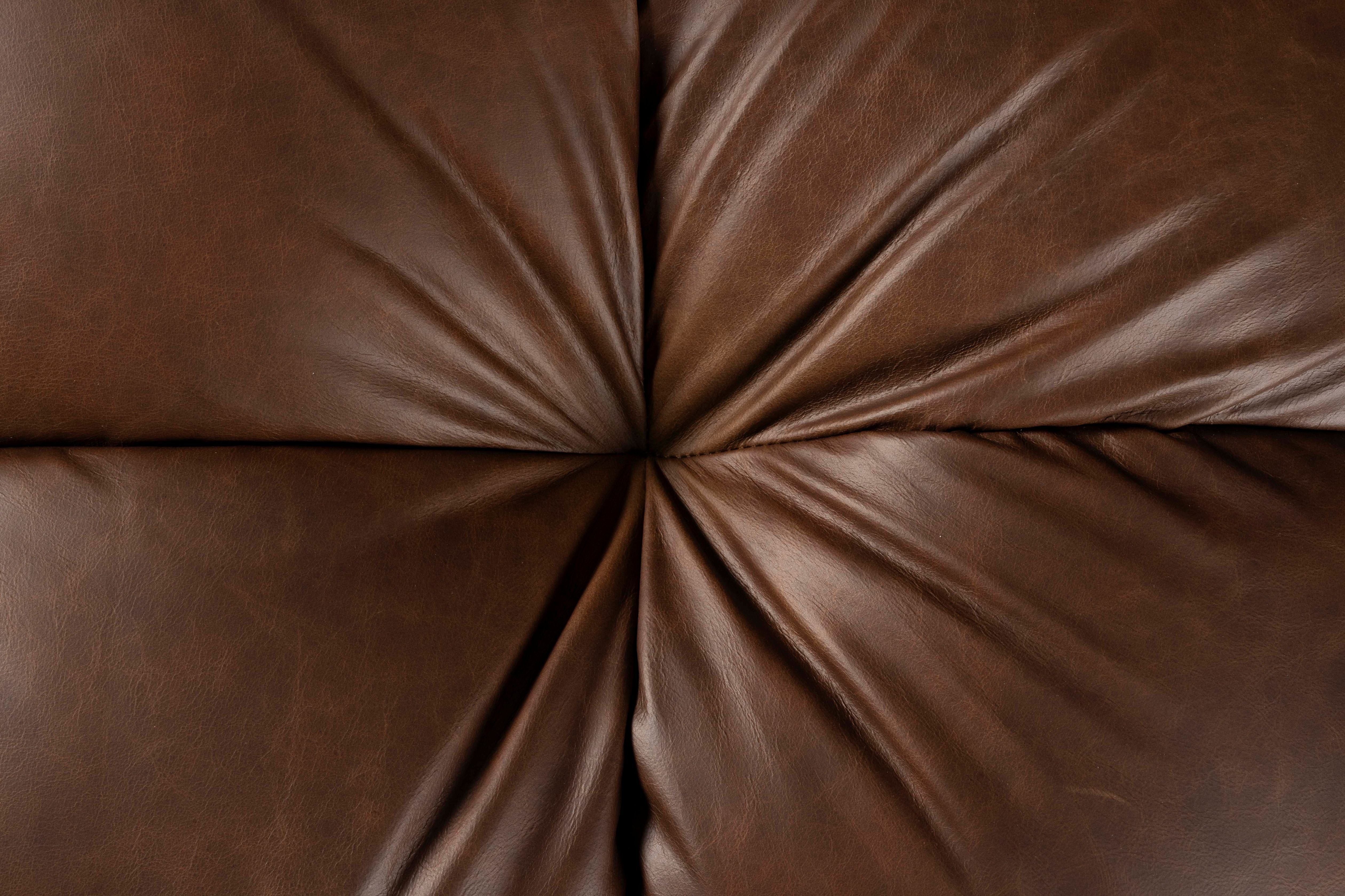 Sofa 3-Sitzer HACKMAN schokoladenbraunes Leder