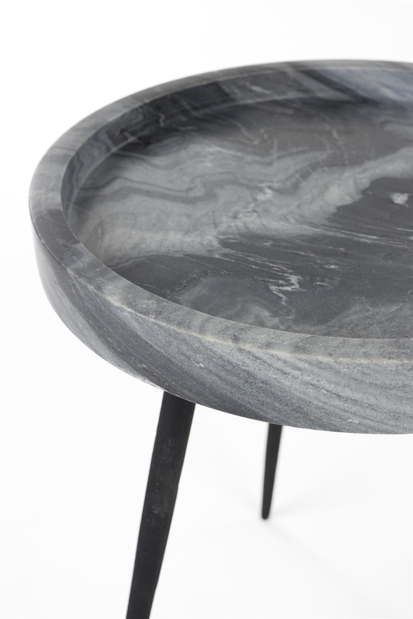KARRARA gray side table with black