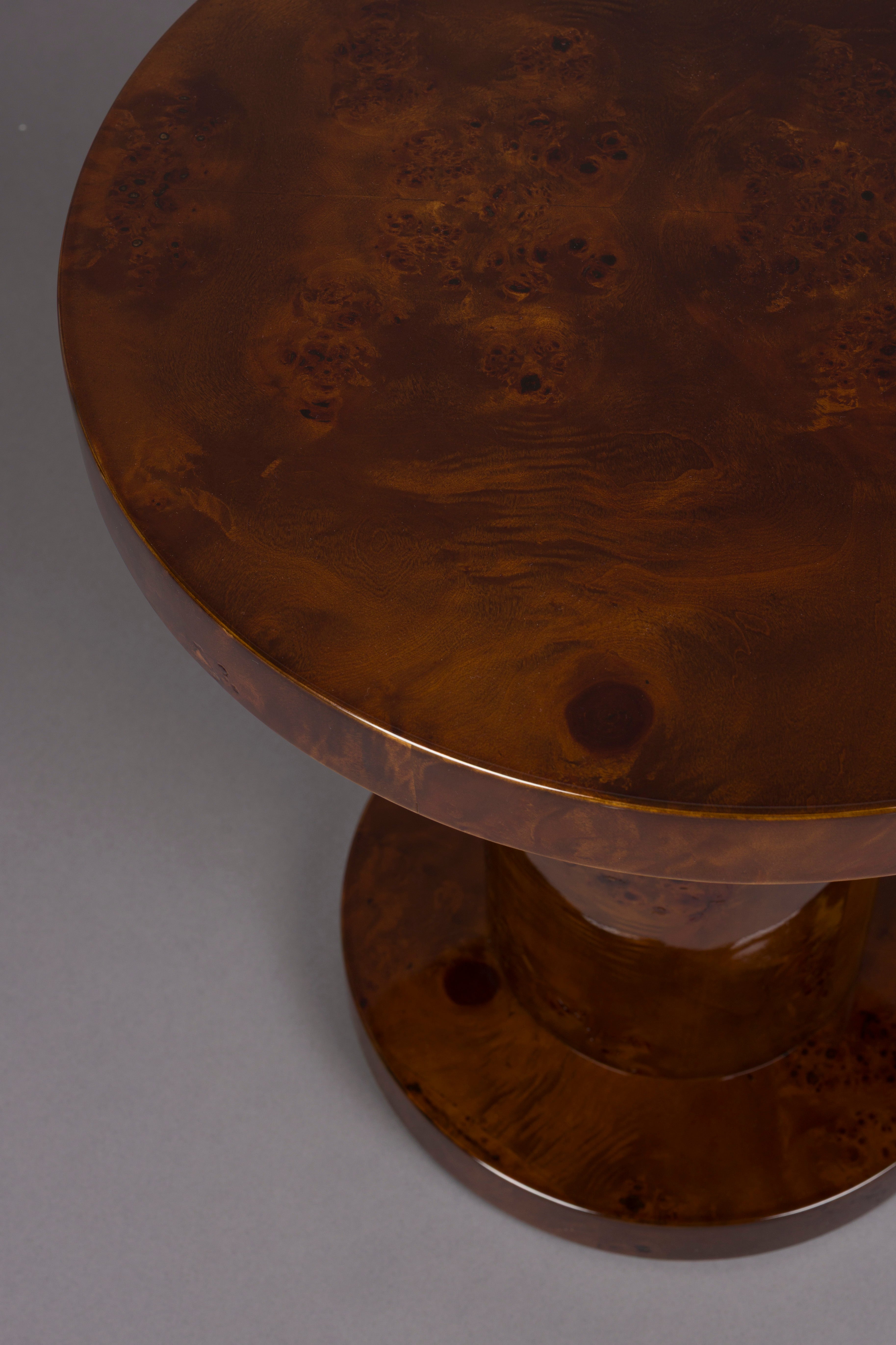 QUINN walnut veneer side table