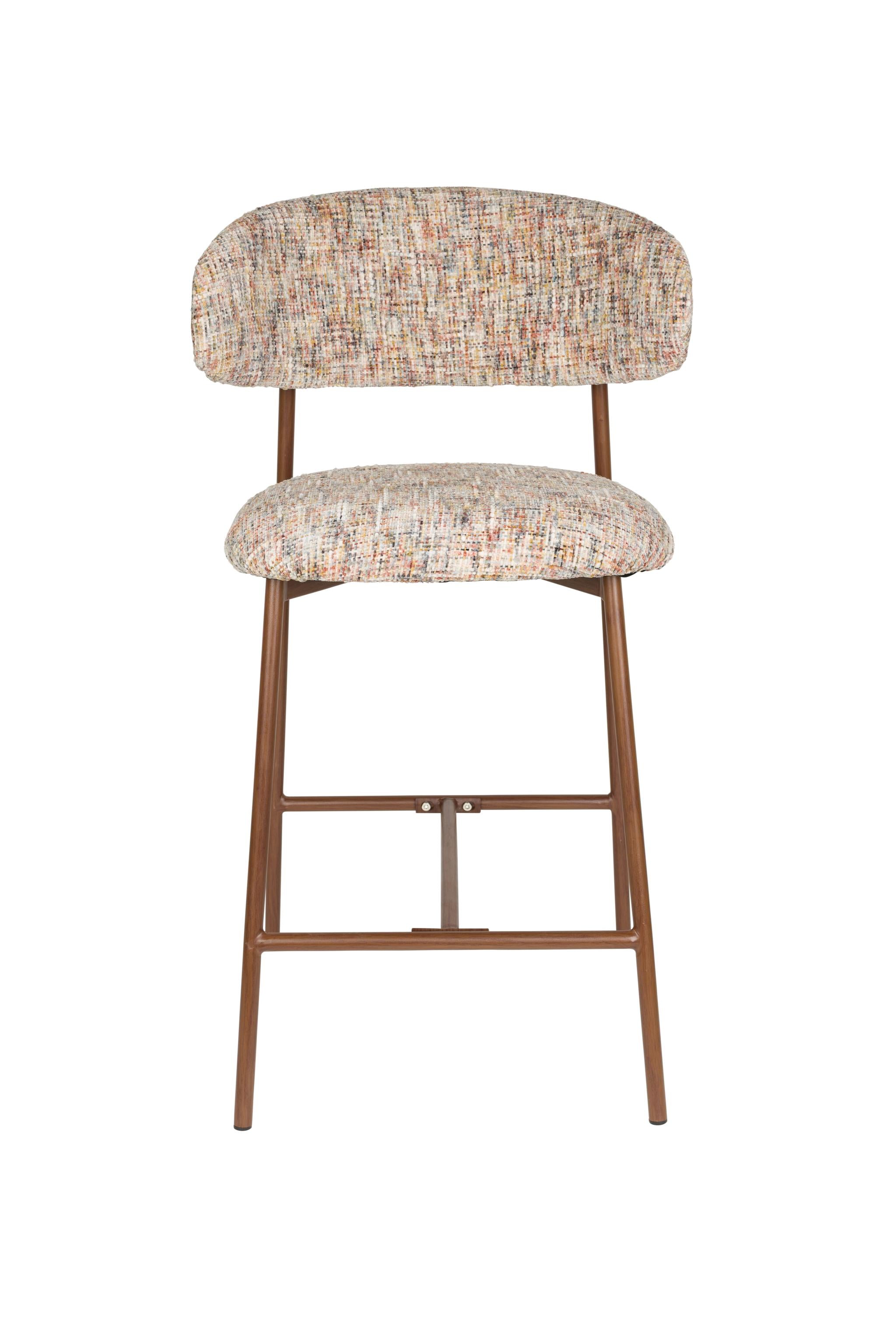 CLAES Bar Stool Beige Melange with Brown Base
