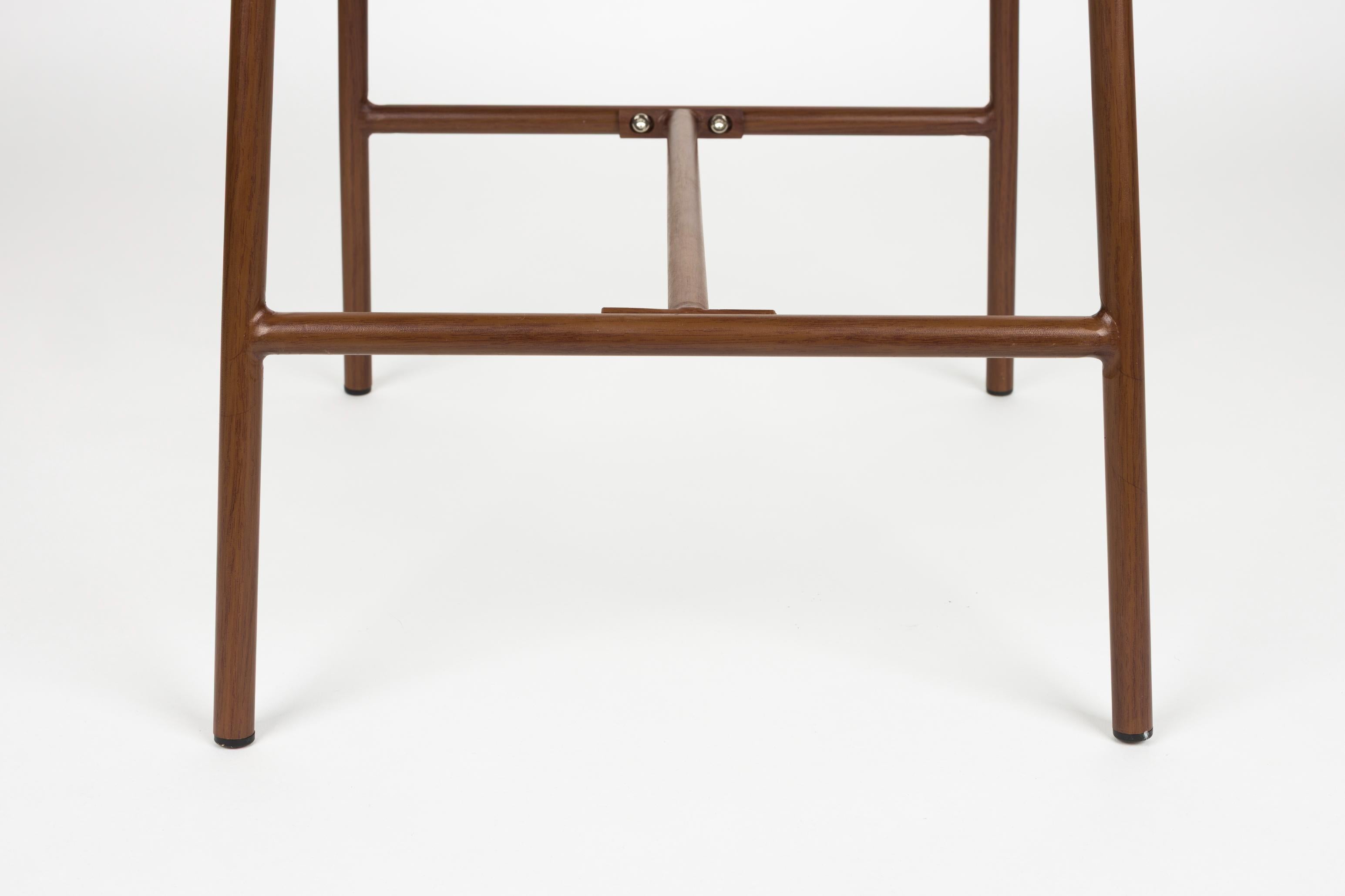 CLAES Bar Stool Beige Melange with Brown Base