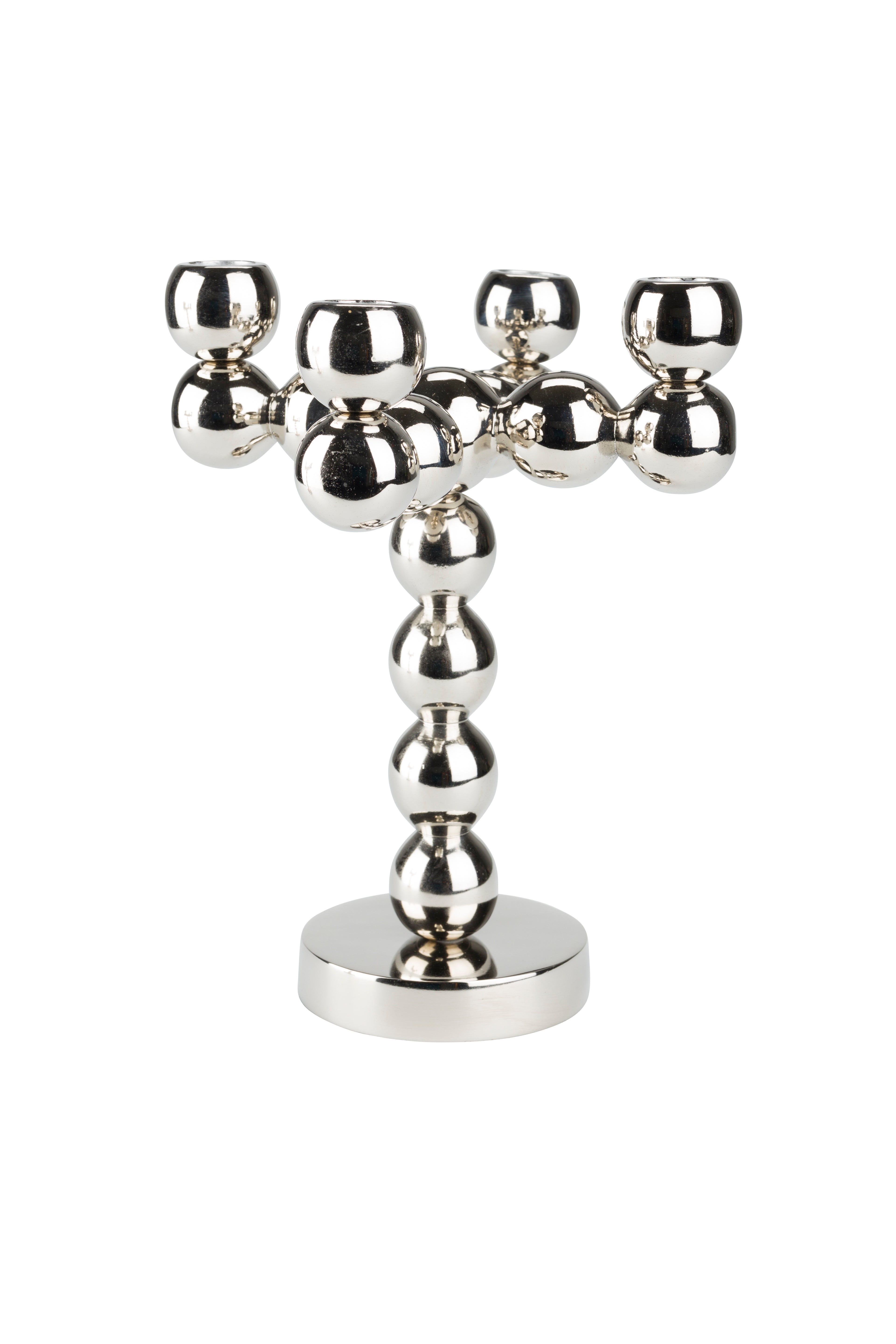 BUBBLES FOUR Silver Candle Holder