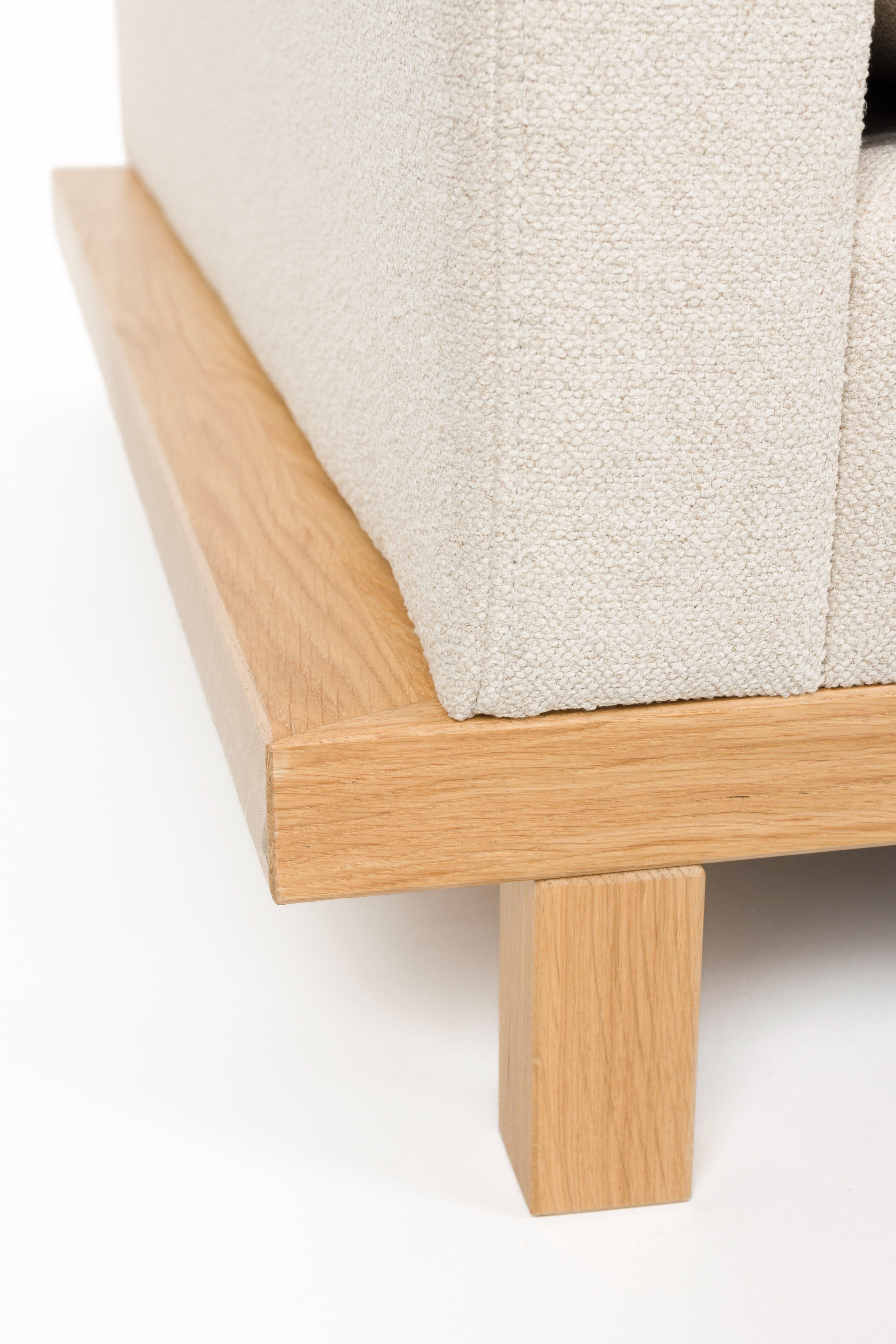 Sofa 3-Sitzer BLOSSOM beige mit Holzgestell
