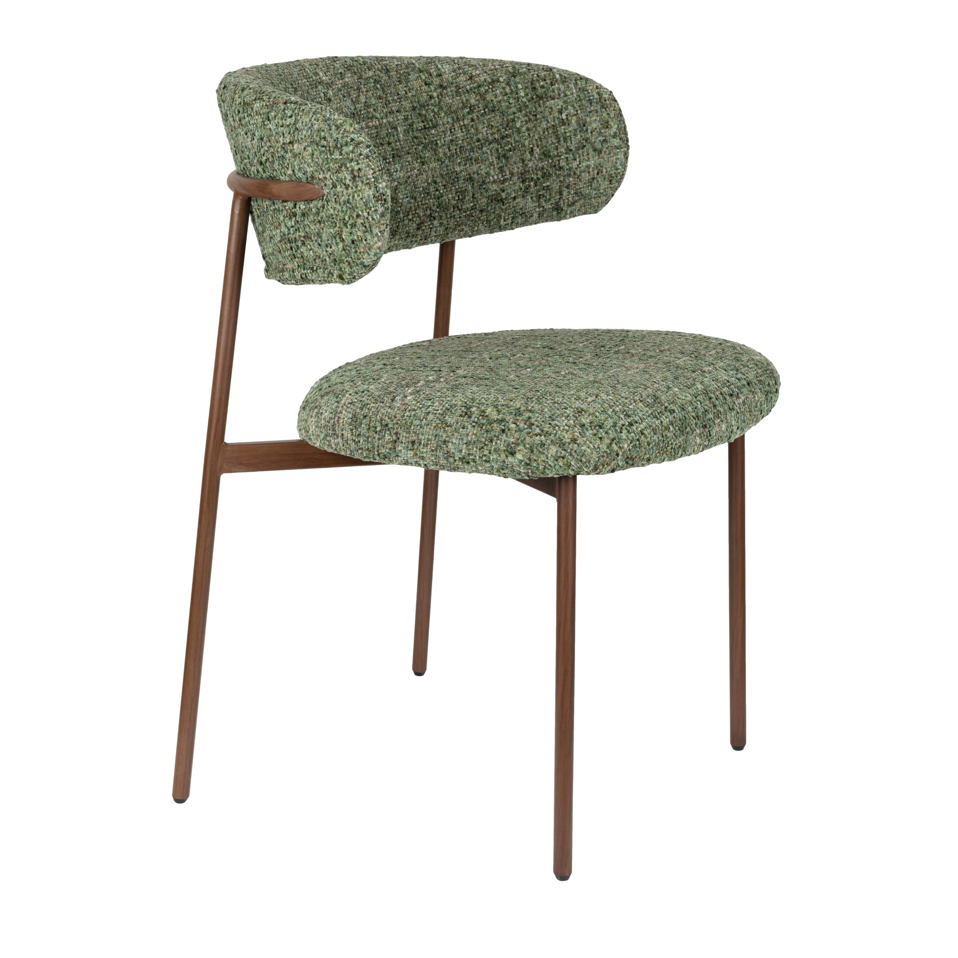 CLAES Chair Green with Brown Base