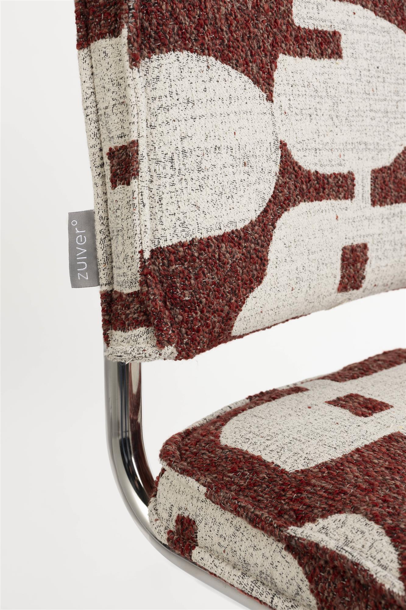 Stuhl RIDGE DECO SYMBOLS bordeaux mit Weiß