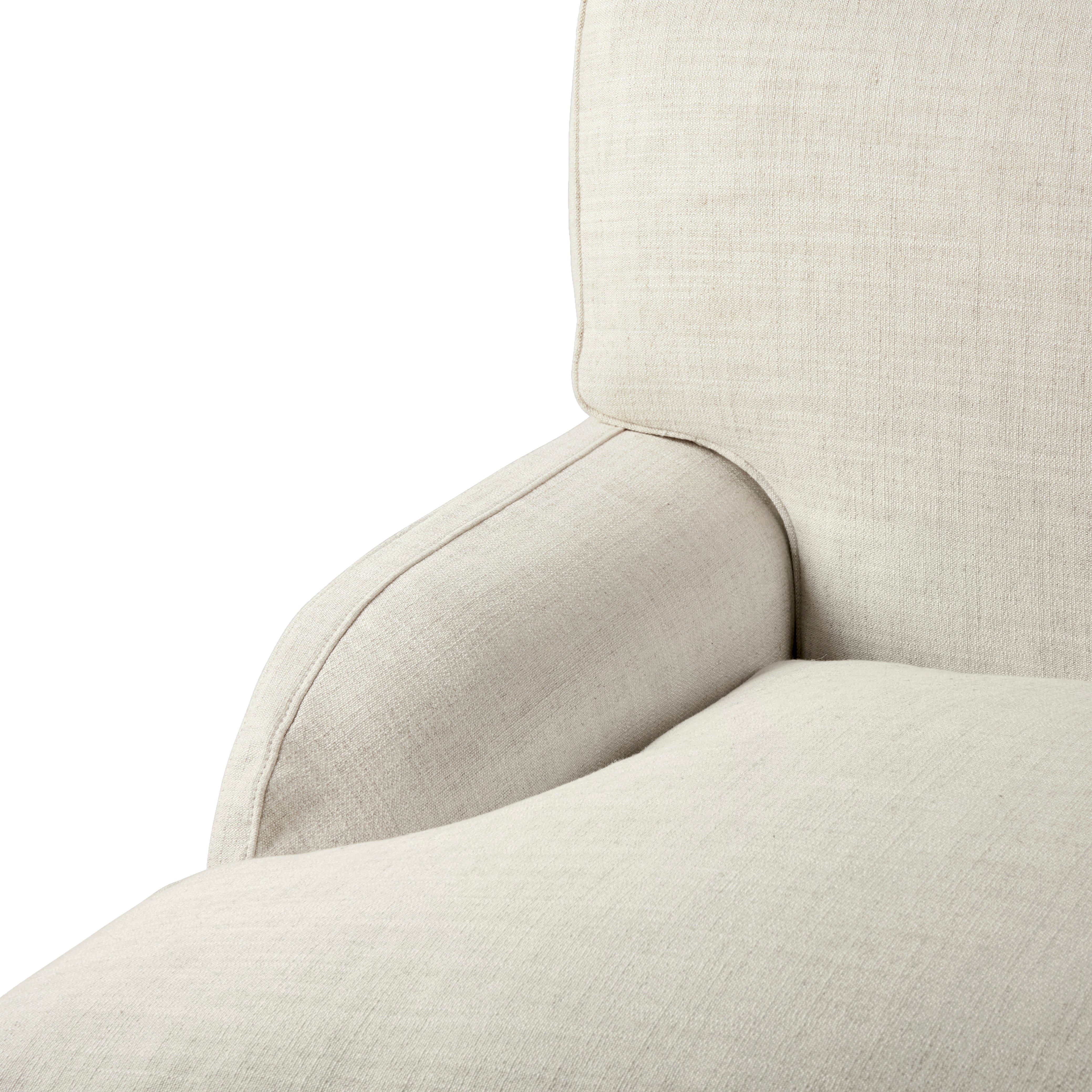 Upholstered FLANEUR armchair with a brass base
